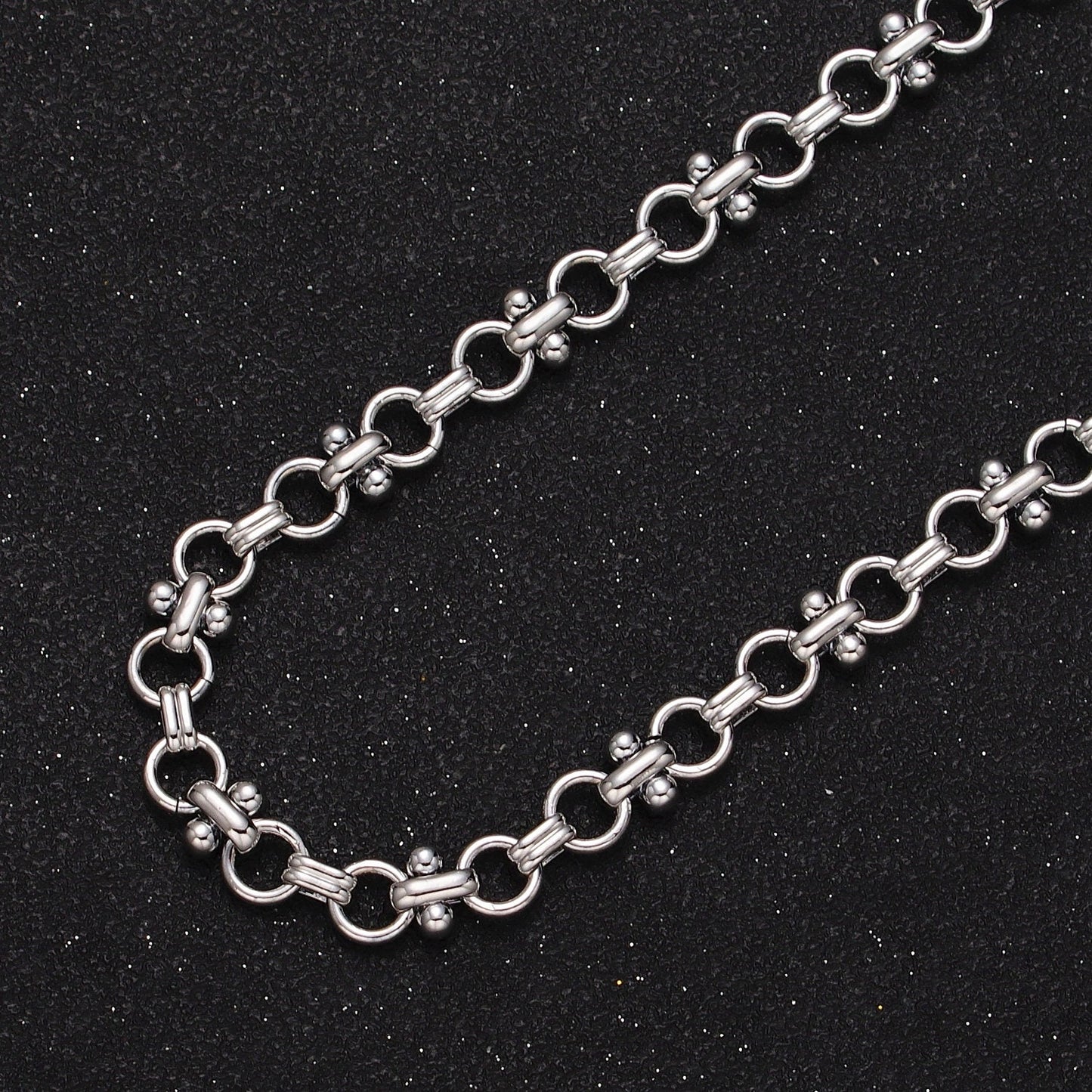 24K Gold Filled Statement 7mm Double Rolo Designed Unfinished Gold, Silver Chain | Roll-893, Roll-894