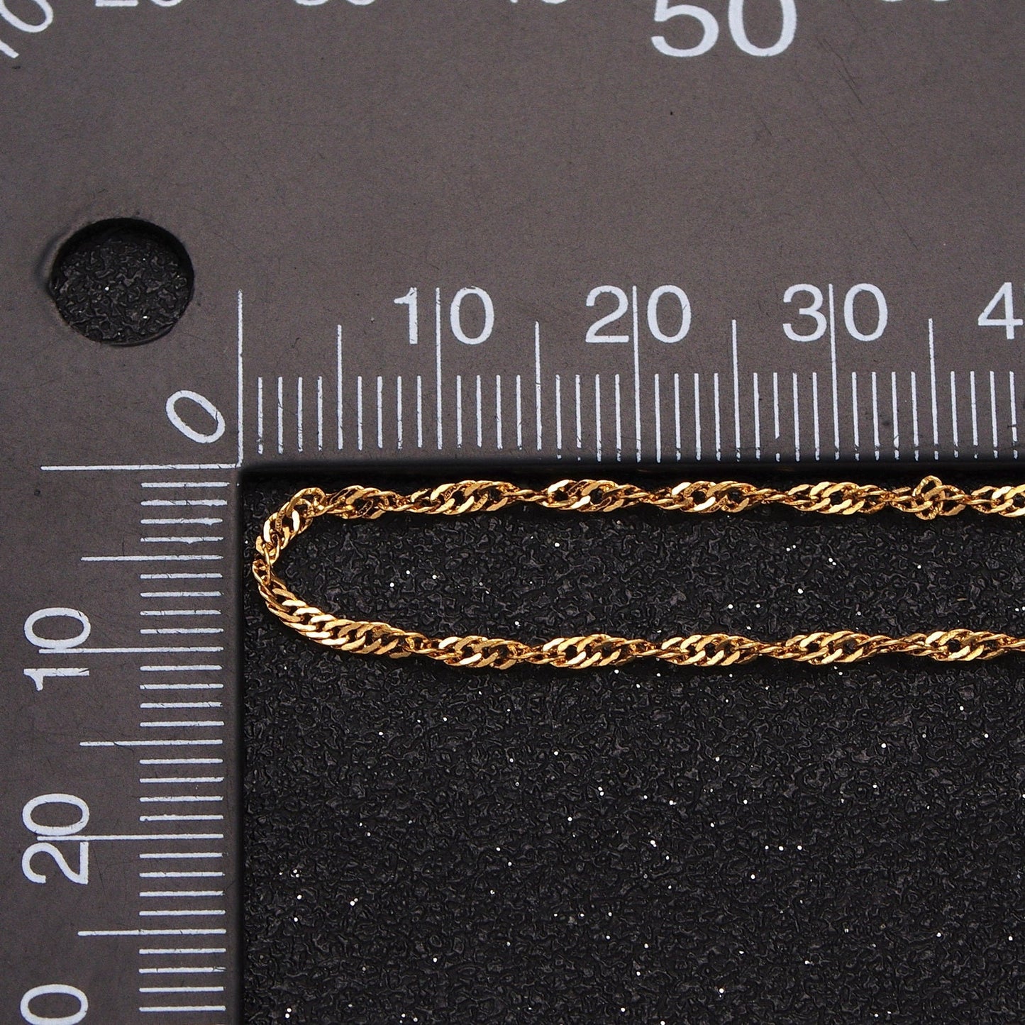 24K Gold Filled Singapore Twist Dainty 2.5mm Unfinished Gold, Silver Wholesale Bulk Chain For Jewelry Making | Roll-901, Roll-902