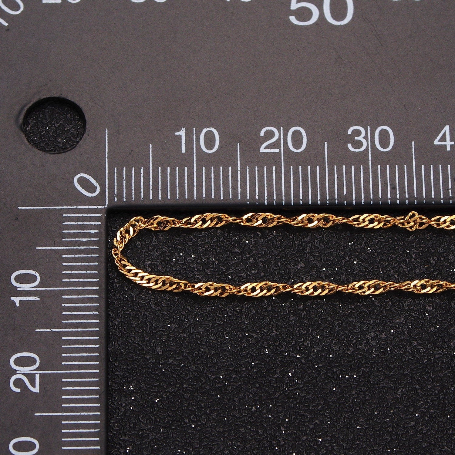 24K Gold Filled Singapore Twist Dainty 2.5mm Unfinished Gold, Silver Wholesale Bulk Chain For Jewelry Making | Roll-901, Roll-902