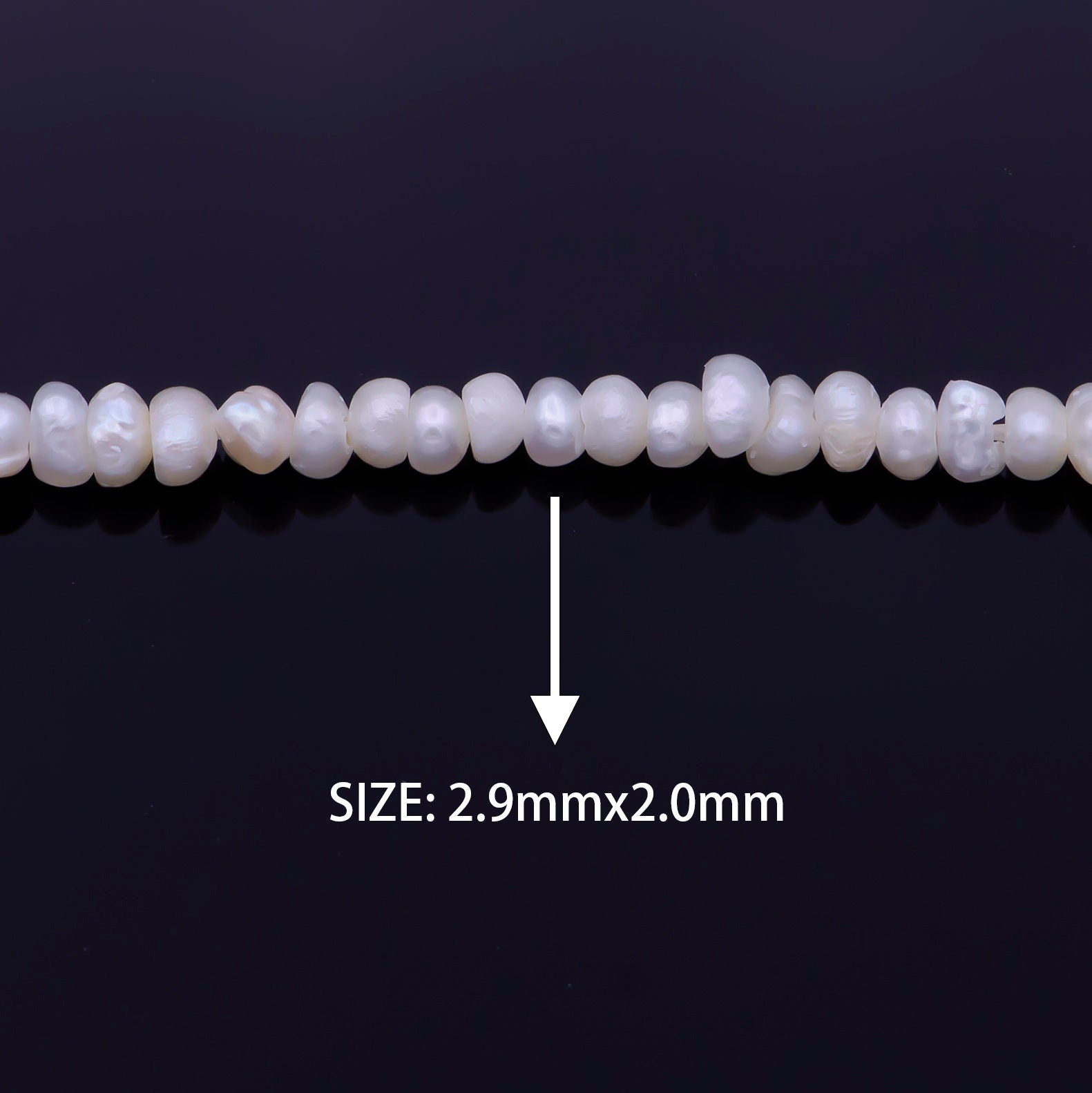 White Pearl Seed Bead Strand, Loose pearls, Tiny Pearls, Wedding Pearls, Embroidery Pearls, Freshwater Pearls, 2-3mm Beads for Craft WA1333