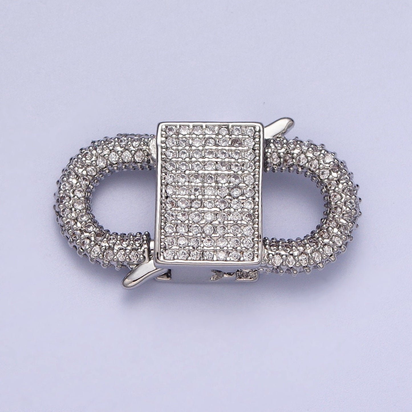 Chunky 14k Gold Filled CZ Clasp clicker Iced Out Micro Pave Clasp, 27.2x13.7mm double Clicker ends Clasp Bracelet Necklace Clicker Connector