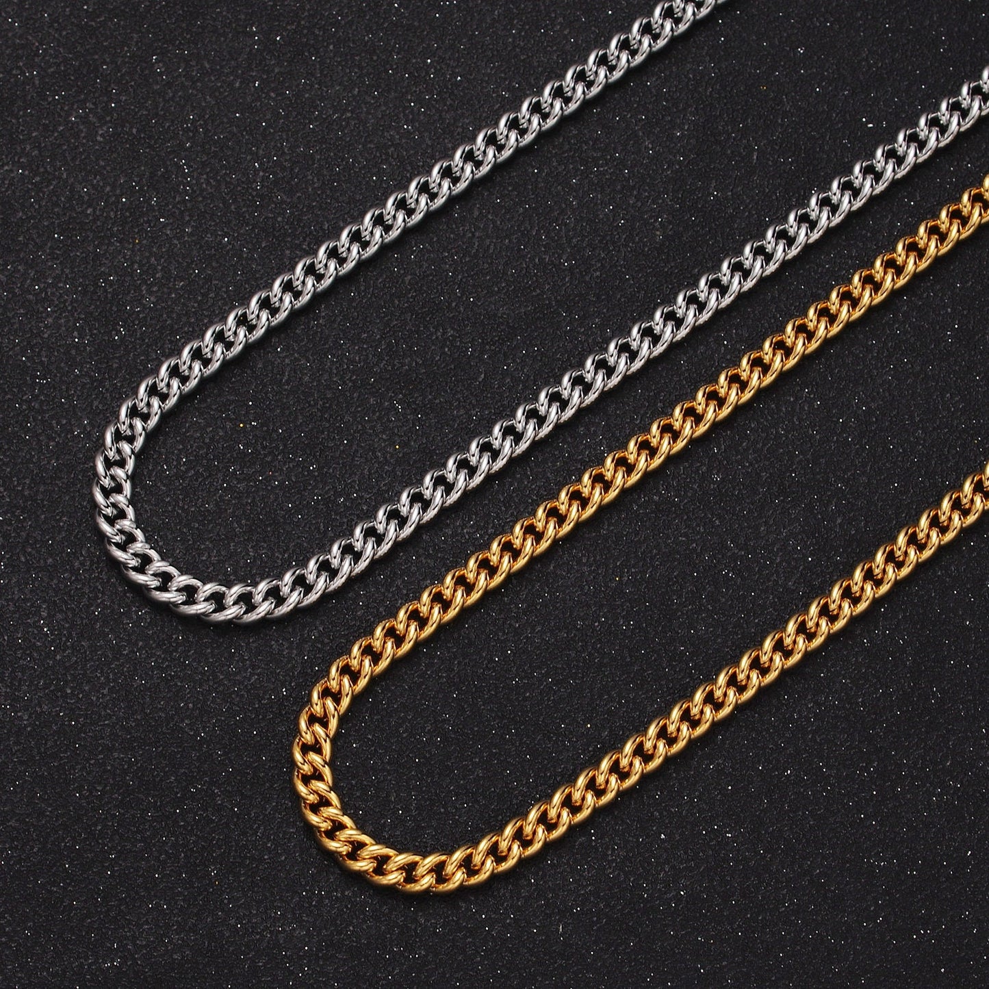 24K Gold Filled Statement 5mm Curb Chain For Jewelry Making in Gold & Silver | Roll-978, Roll-979