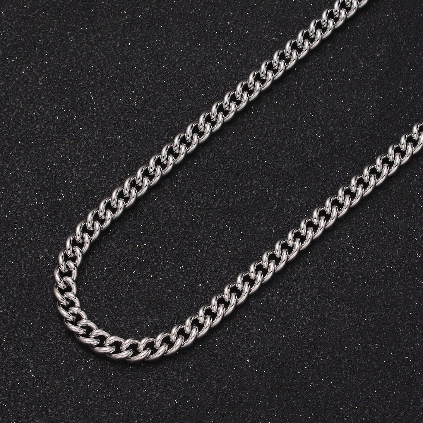 24K Gold Filled Statement 5mm Curb Chain For Jewelry Making in Gold & Silver | Roll-978, Roll-979