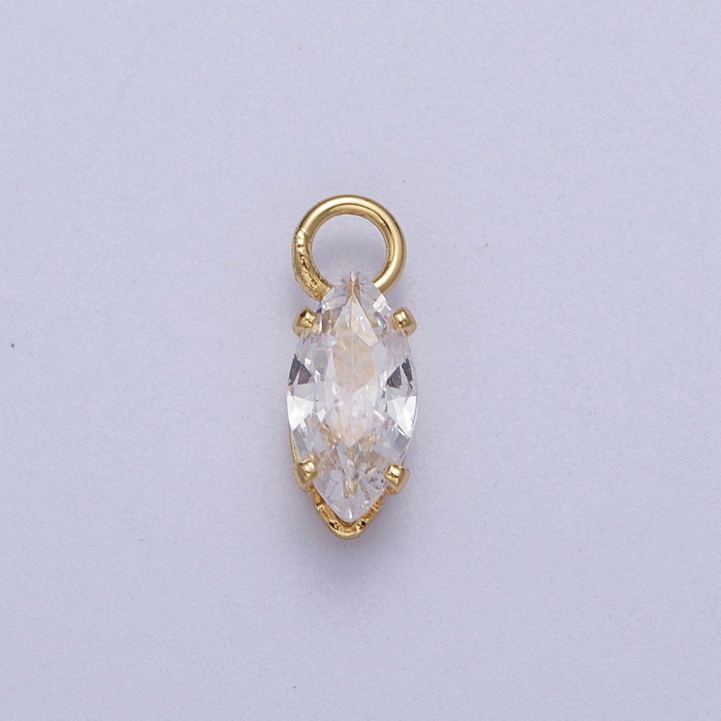 Gold Filled Clear Marquise Cubic Zirconia 11mm Charm for add on charm Earring Bracelet Necklace Lariat Component | C353