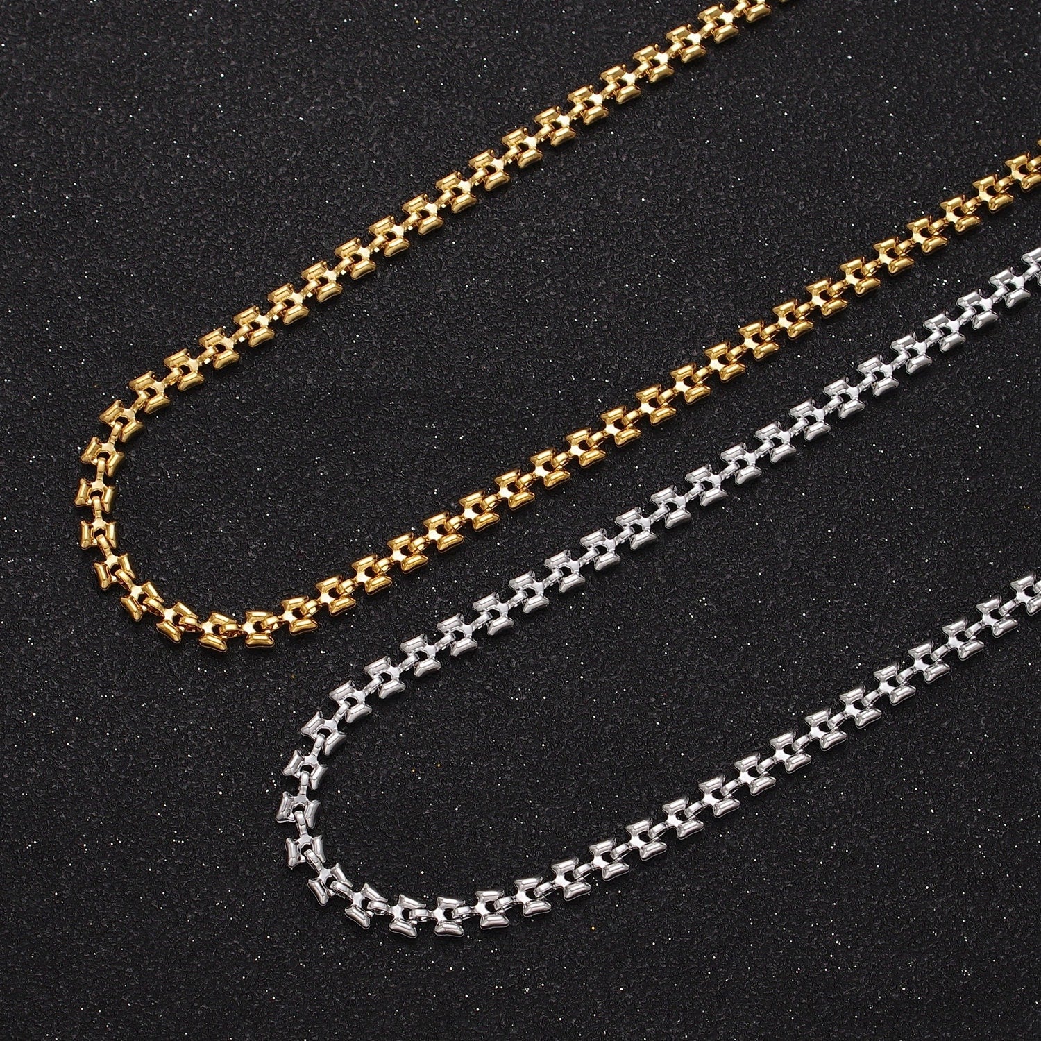Silver / Gold Panther Chain by Yard 4.2mm Width Wholesale Bulk Panther Link For Jewelry Making | ROLL-879 ROLL-880