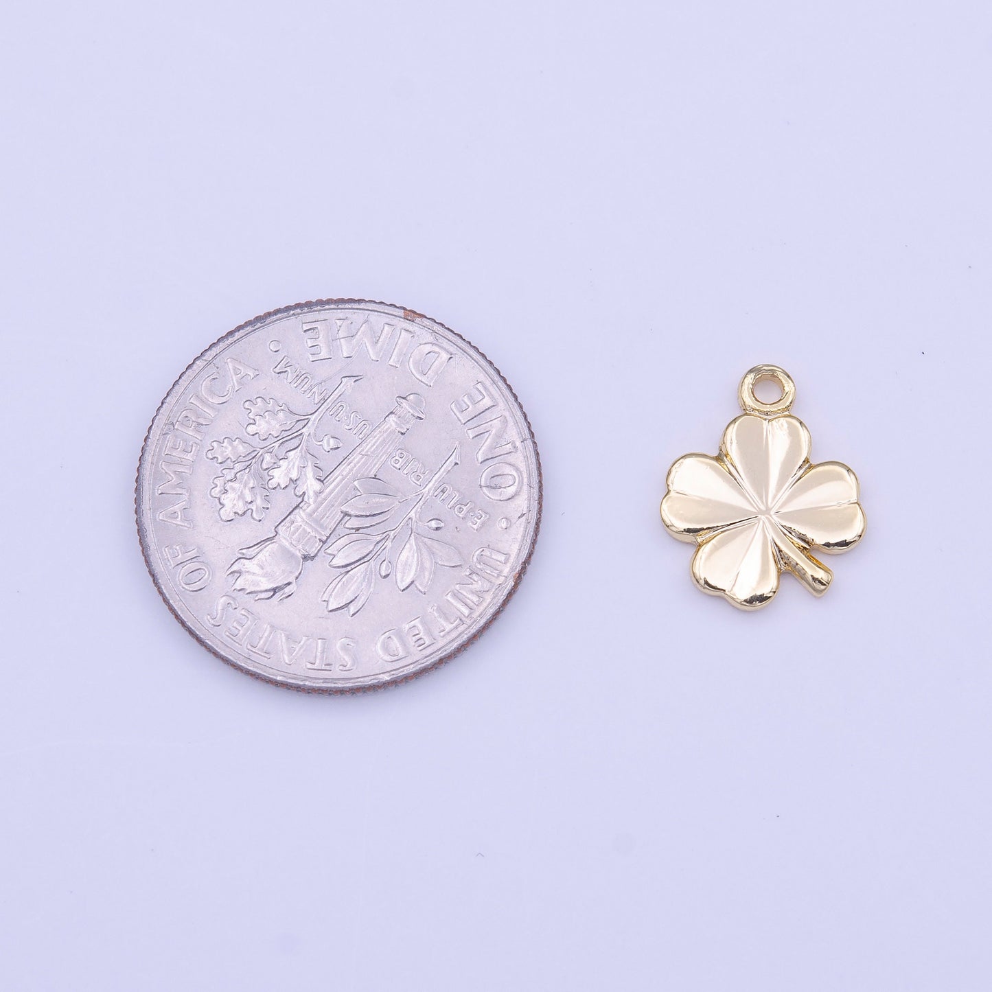Mini Gold Clover Charm for Add on Charm Lucky Jewelry Saint Patrick Jewelry Inspired C519