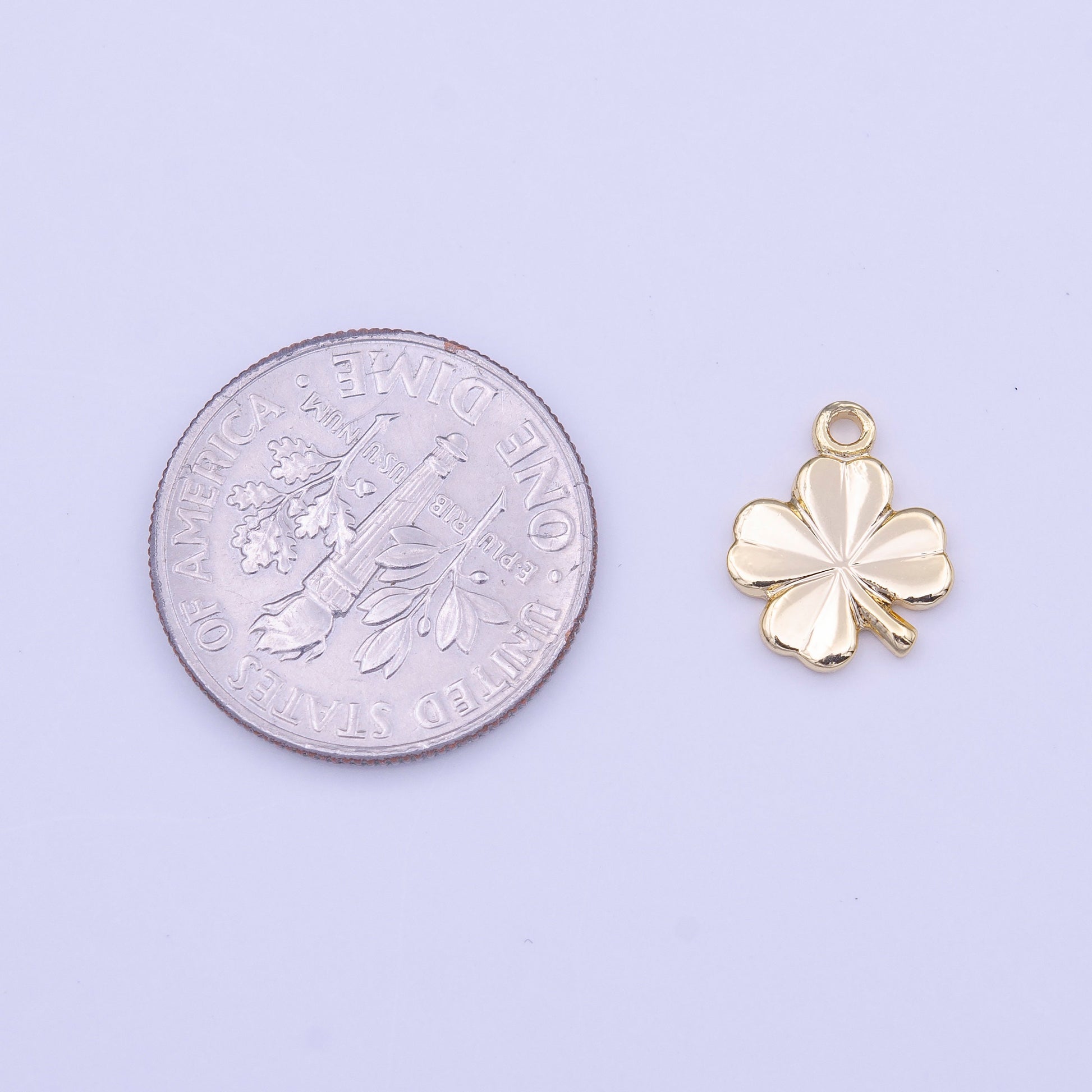 Mini Gold Clover Charm for Add on Charm Lucky Jewelry Saint Patrick Jewelry Inspired C519