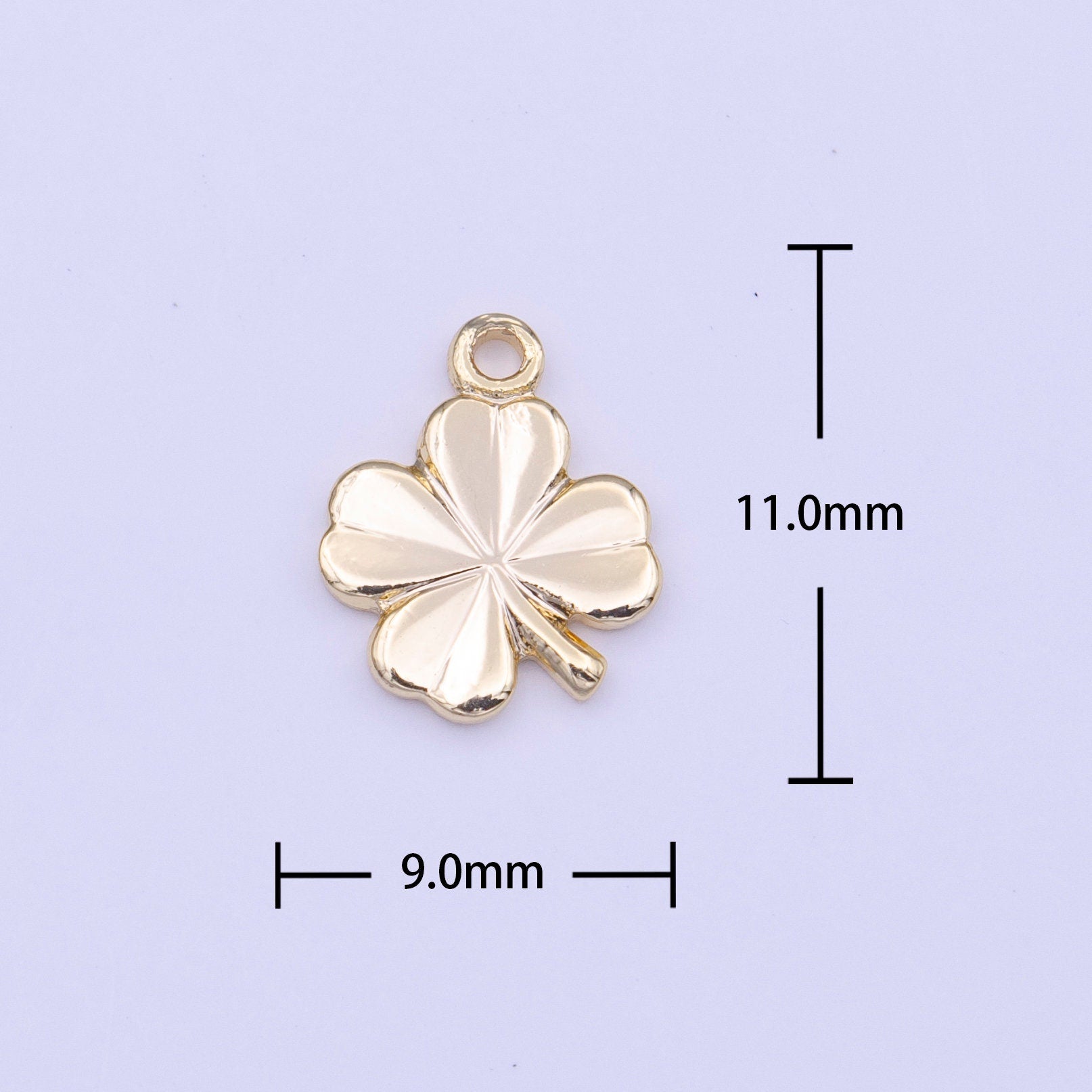 Mini Gold Clover Charm for Add on Charm Lucky Jewelry Saint Patrick Jewelry Inspired C519
