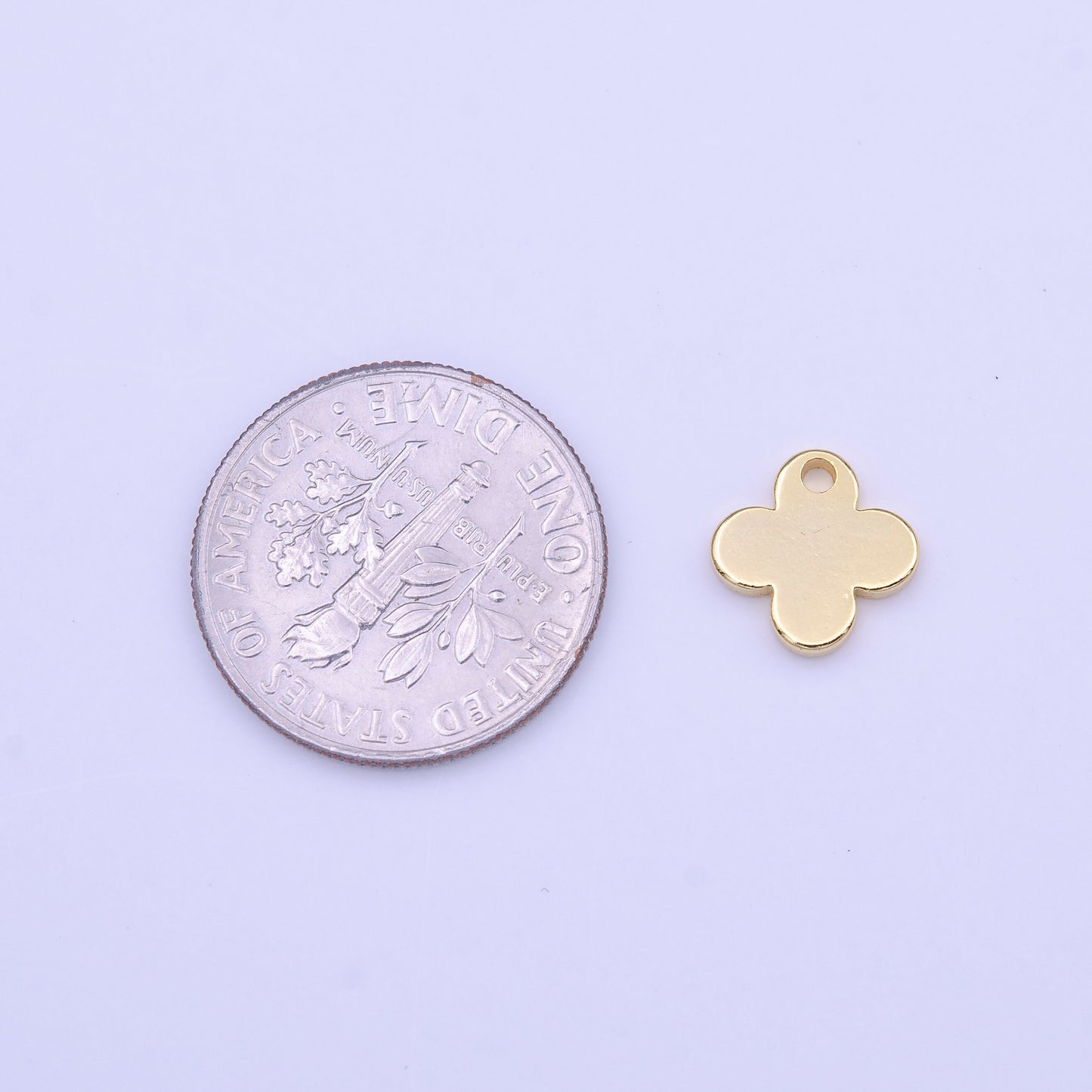 Mini Blank Flat Gold Clover Charm for Add on Charm Lucky Jewelry Saint Patrick Jewelry Inspired C555