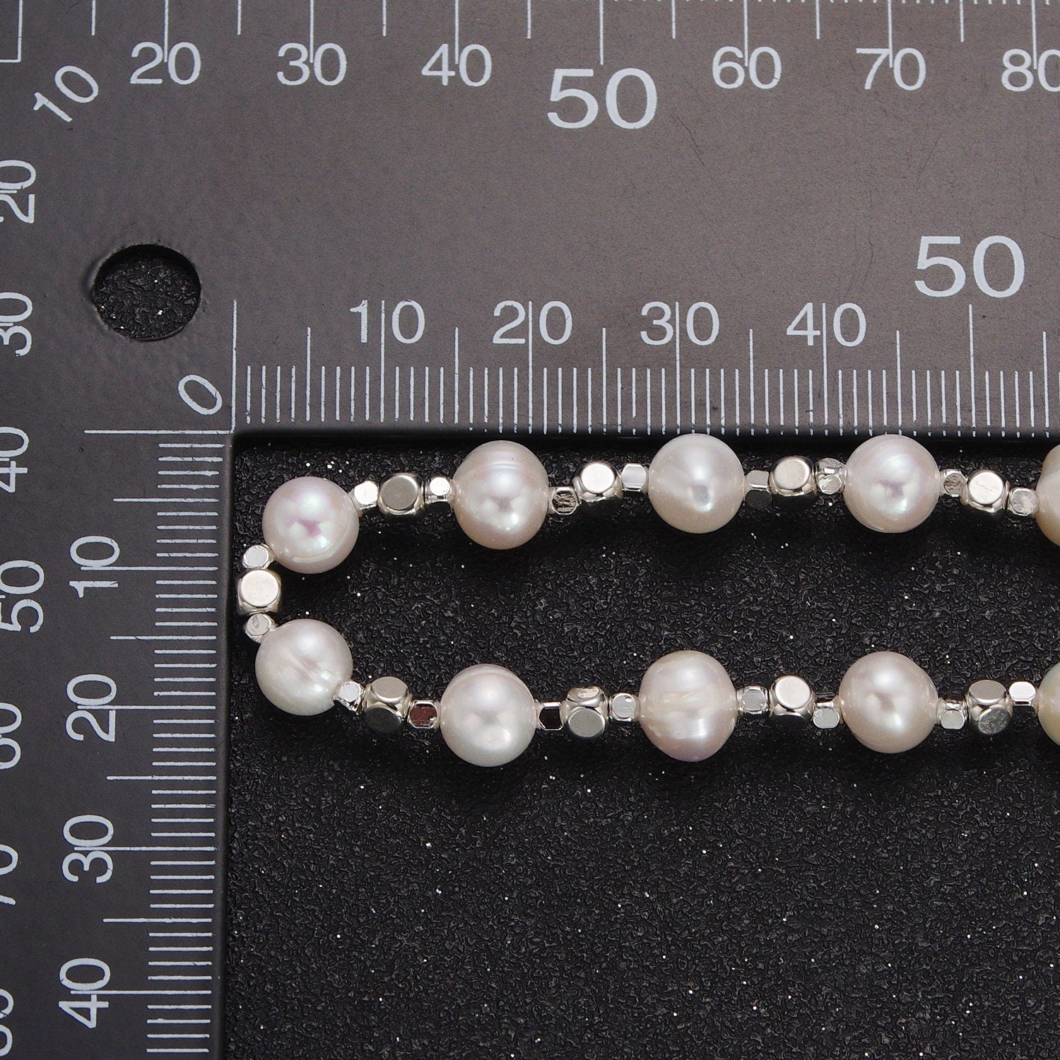 Handmade 8.5mm Natural Freshwater Pearl Necklace Silver Beaded Chain Necklace for Layer Jewelry WA-1360