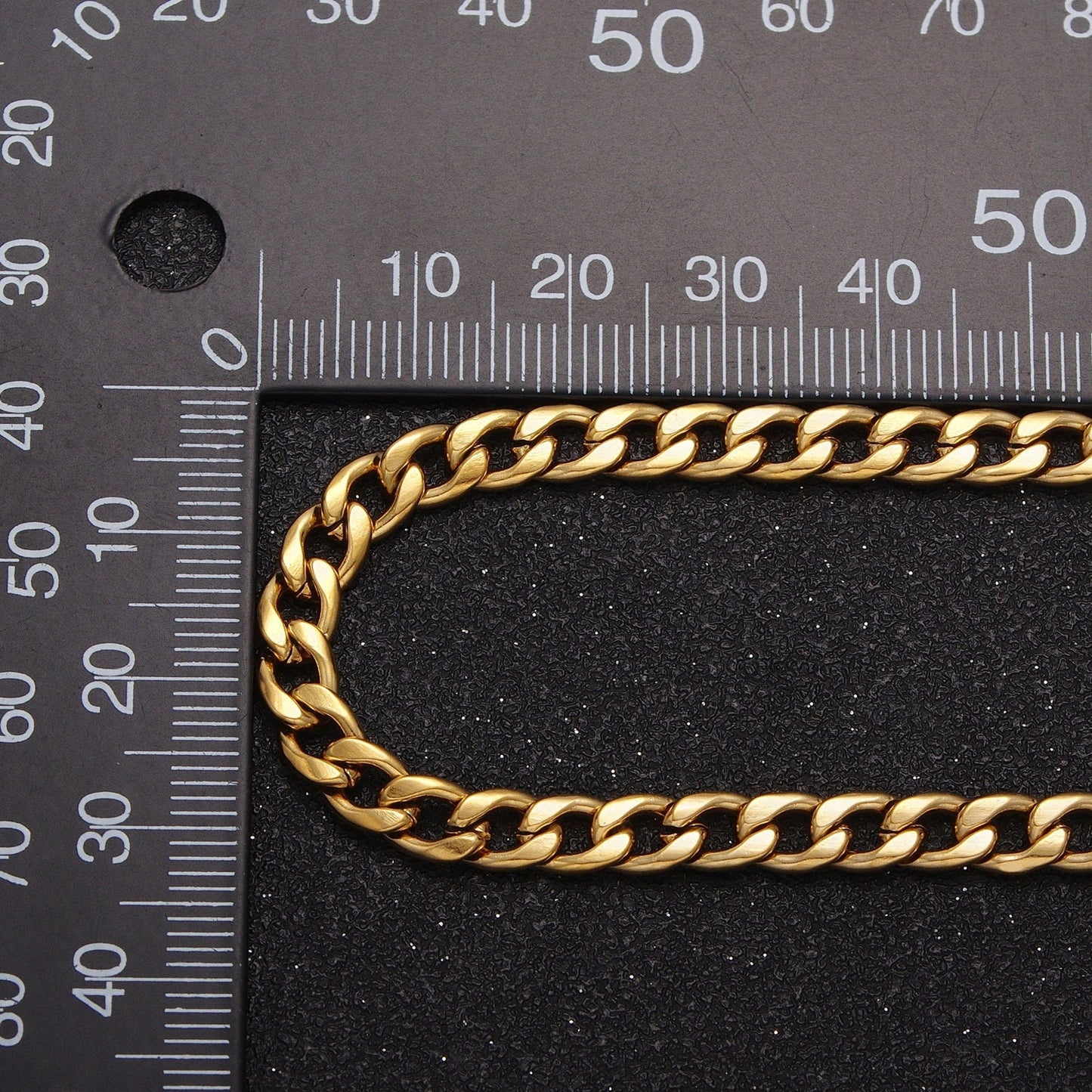 24K Gold Filled Flat Boxy Concave Curb Unfinished Chain, 5mm Width Gold & Silver Bulk Roll by Yard | Roll-935, Roll-936