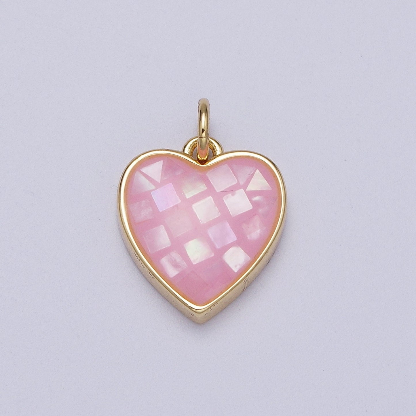 Dainty Pink Heart Charm White Pink Shell Heart Pendant for Minimalist Jewelry Dangle Earring Necklace Bracelet Charm Supply C-378 C-379