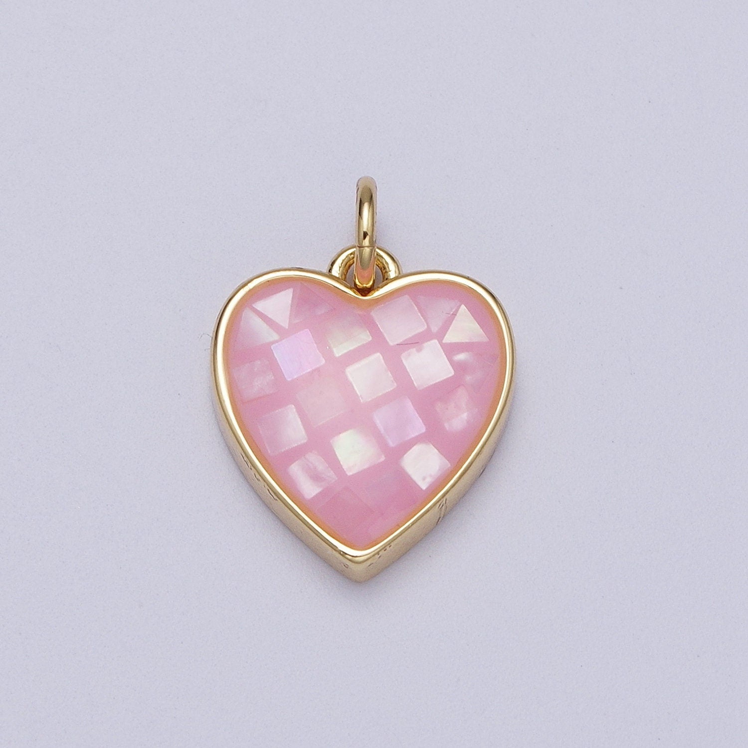 Dainty Pink Heart Charm White Pink Shell Heart Pendant for Minimalist Jewelry Dangle Earring Necklace Bracelet Charm Supply C-378 C-379