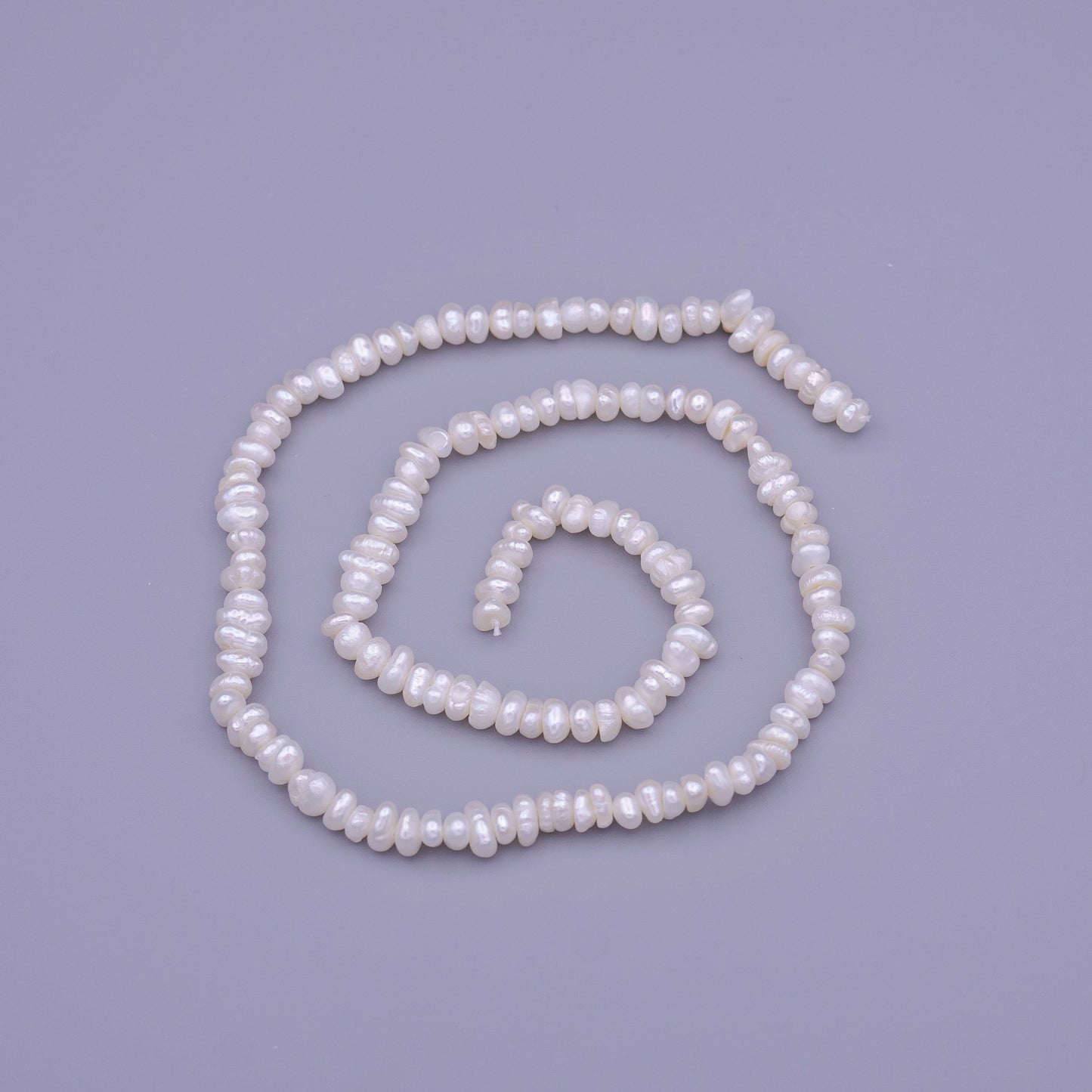 High Quality Grade AAA Natural Freshwater Seed Nugget Keshi Pearl Beads - White - 4.5mm Seed Pearl Wholesale Pearl WA-1321