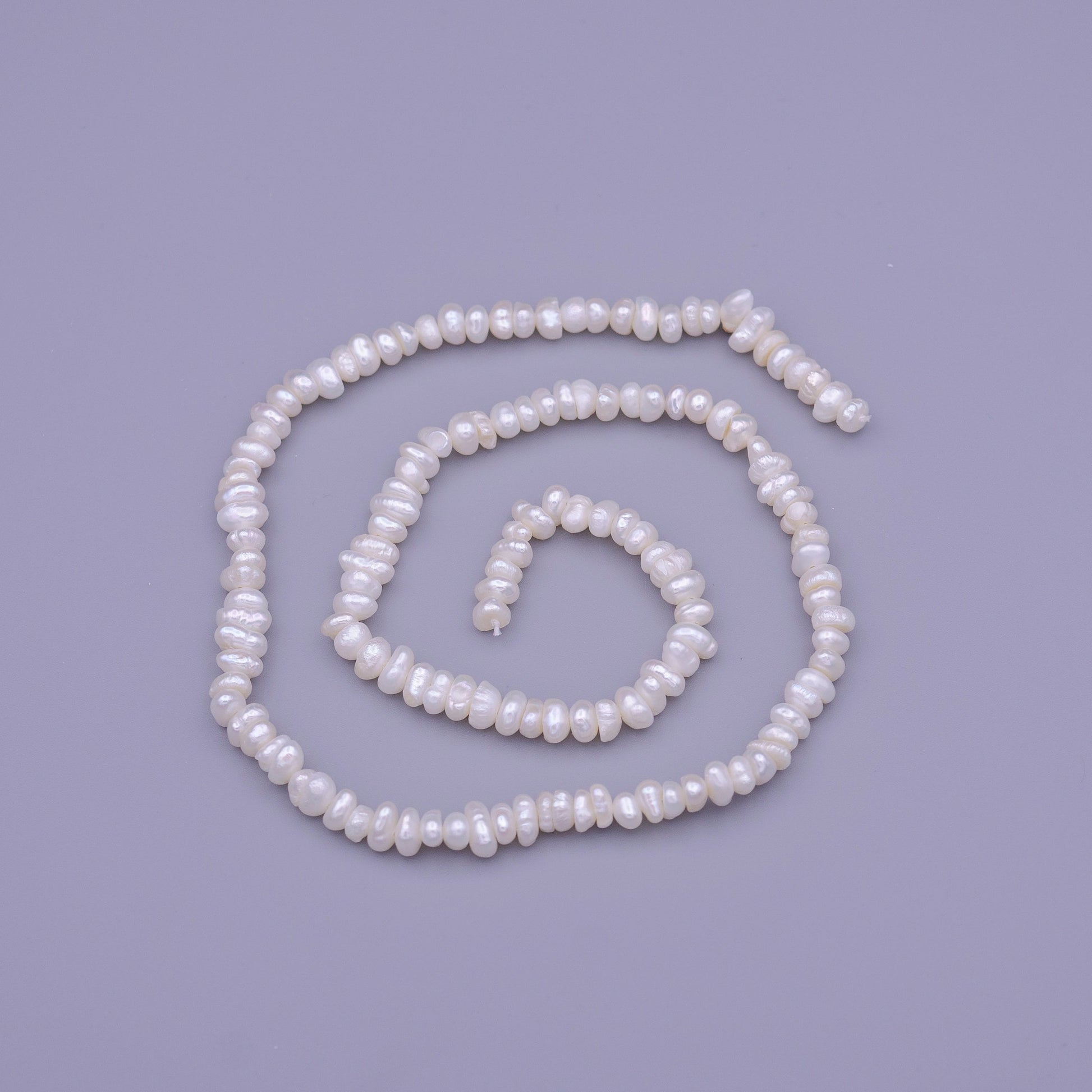High Quality Grade AAA Natural Freshwater Seed Nugget Keshi Pearl Beads - White - 4.5mm Seed Pearl Wholesale Pearl WA-1321