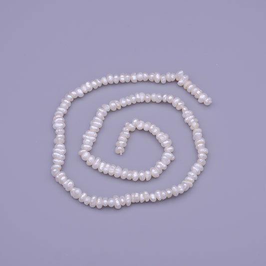 High Quality Grade AAA Natural Freshwater Seed Nugget Keshi Pearl Beads - White - 4.5mm Seed Pearl Wholesale Pearl WA-1321