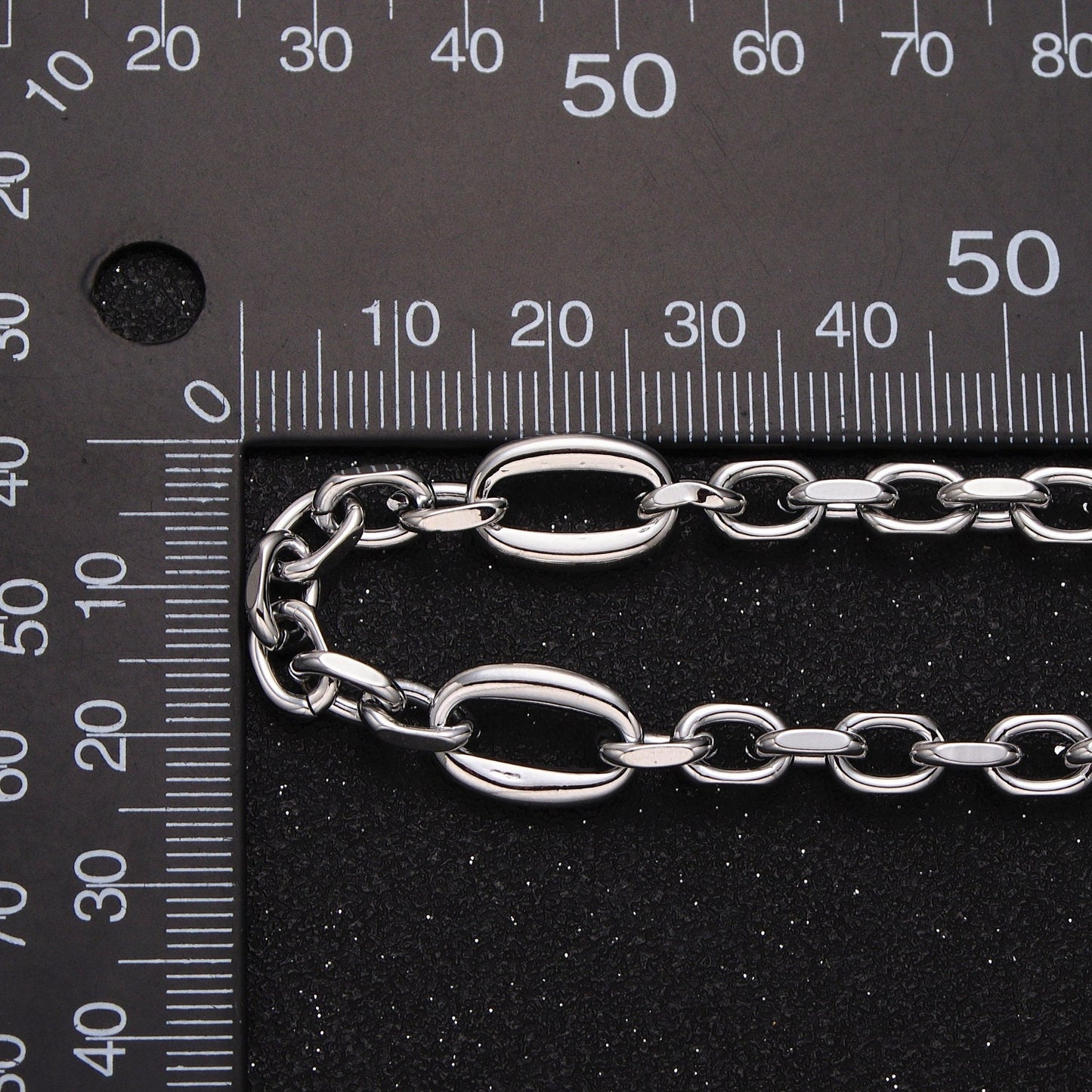 24K Gold Filled 9mm Designed Oval Link Gold / Silver Unfinished Wholesale Chain For Statement Jewelry Making | Roll-897, Roll-898