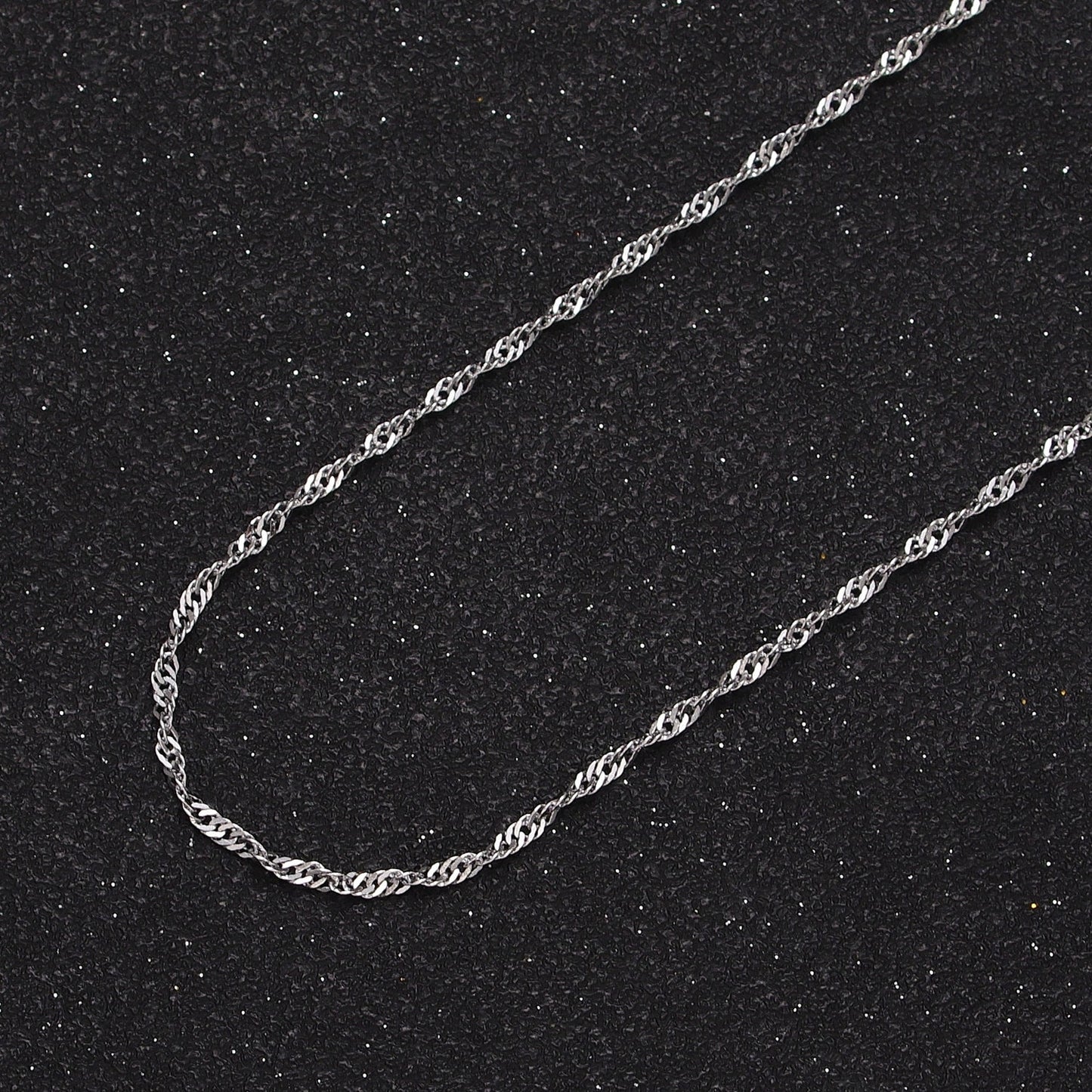 24K Gold Filled Singapore Twist Dainty 2.5mm Unfinished Gold, Silver Wholesale Bulk Chain For Jewelry Making | Roll-901, Roll-902