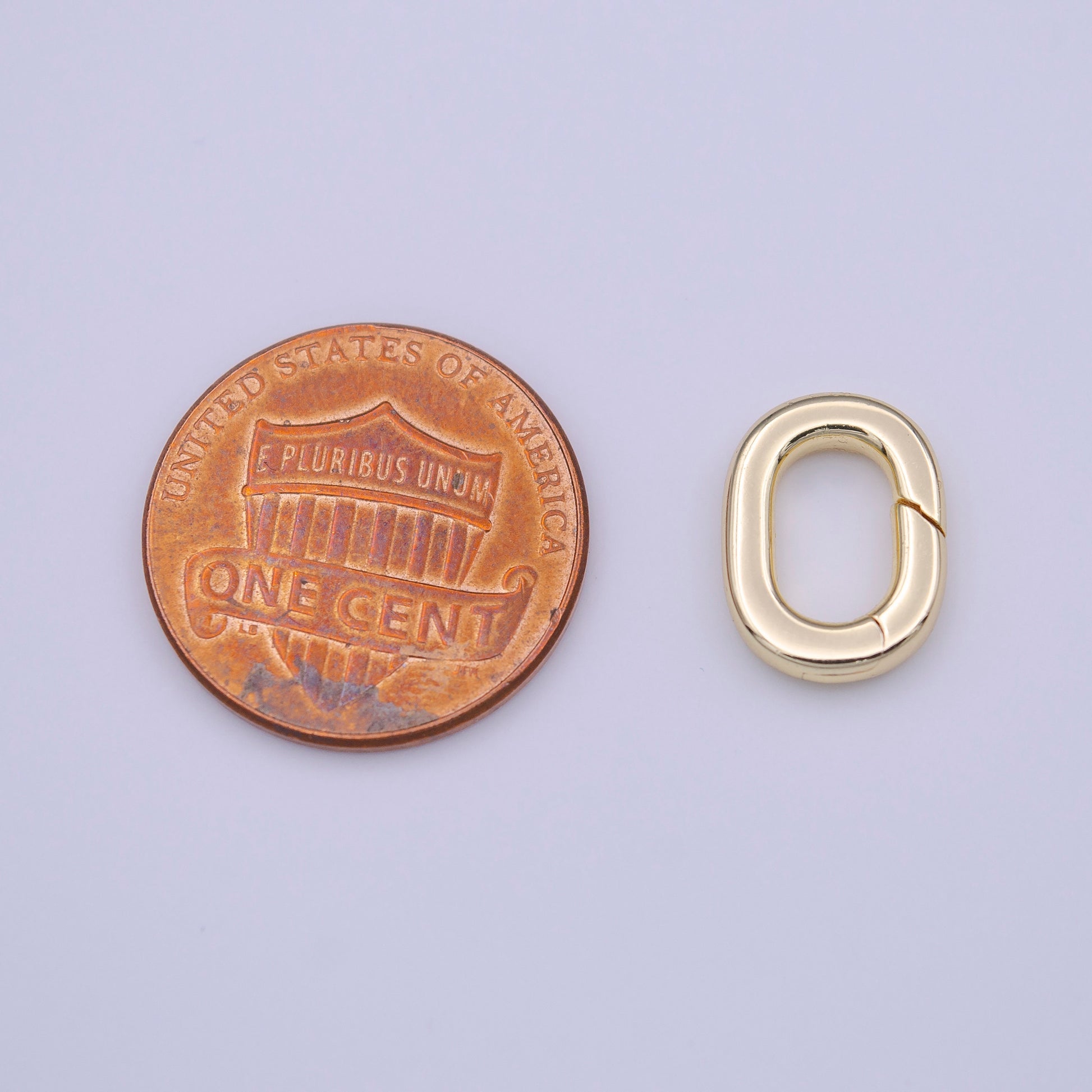 Mini Gold Spring Gate Ring, Push Gate ring 13x9.5mm Oval Ring Charm Holder Gold Clasp for Jewelry Clasp K-234