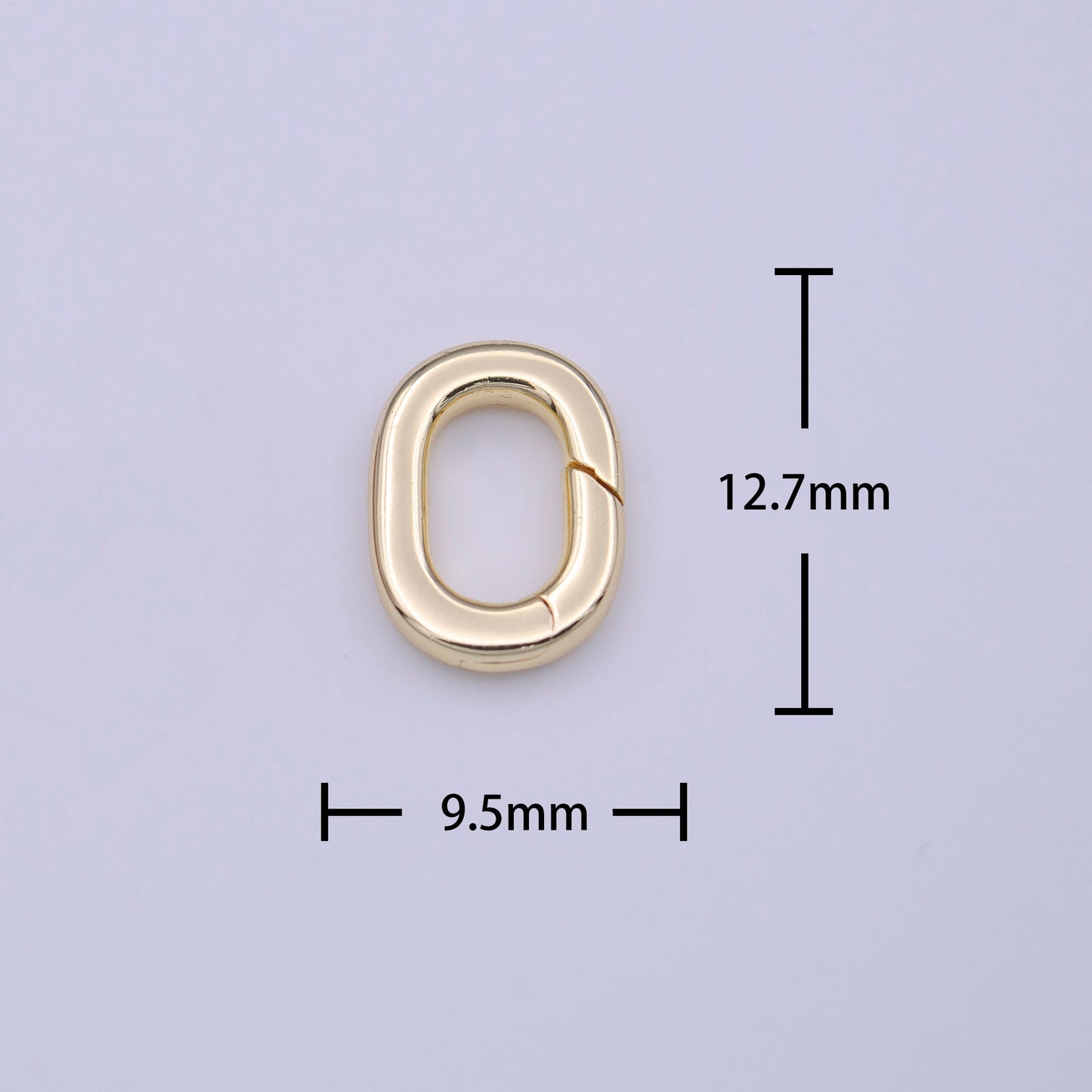 Mini Gold Spring Gate Ring, Push Gate ring 13x9.5mm Oval Ring Charm Holder Gold Clasp for Jewelry Clasp K-234
