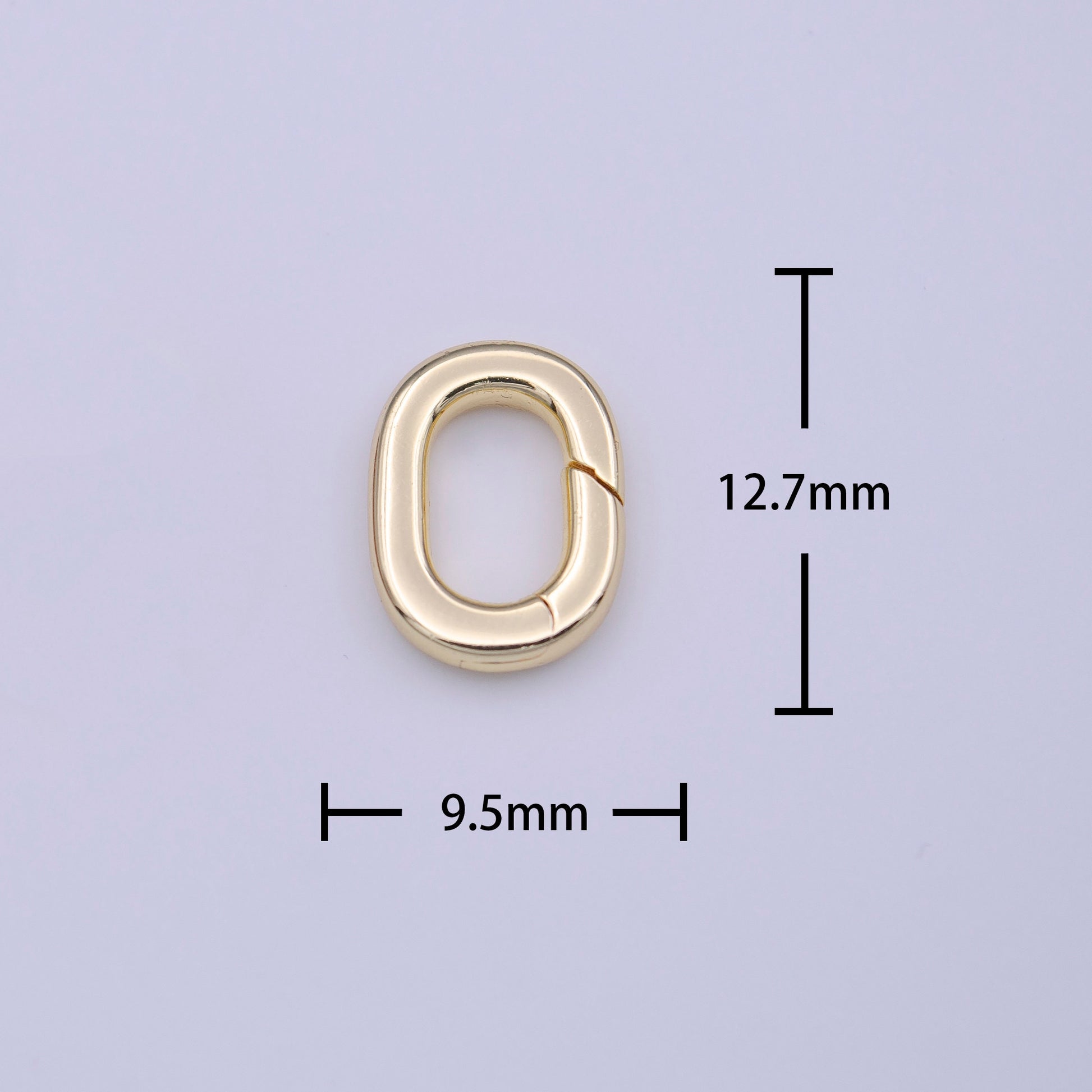 Mini Gold Spring Gate Ring, Push Gate ring 13x9.5mm Oval Ring Charm Holder Gold Clasp for Jewelry Clasp K-234