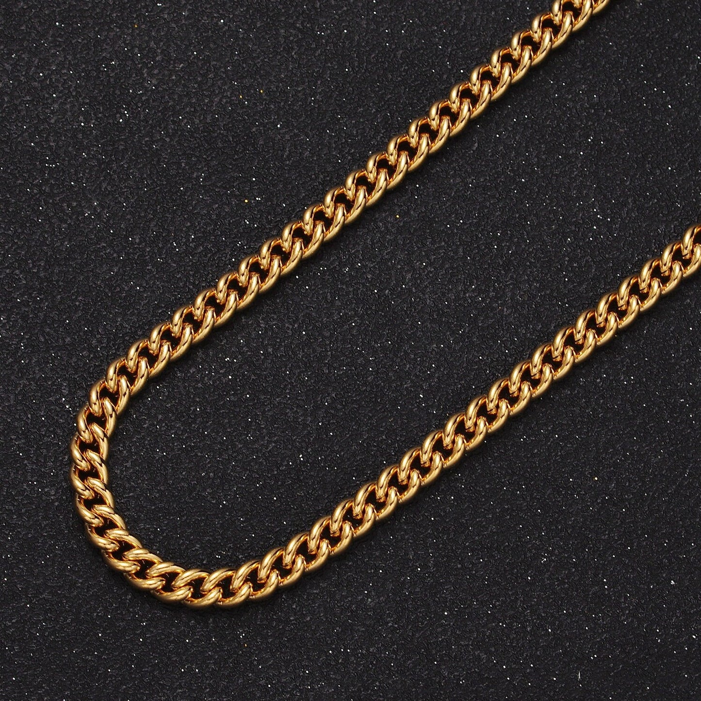 24K Gold Filled Statement 5mm Curb Chain For Jewelry Making in Gold & Silver | Roll-978, Roll-979