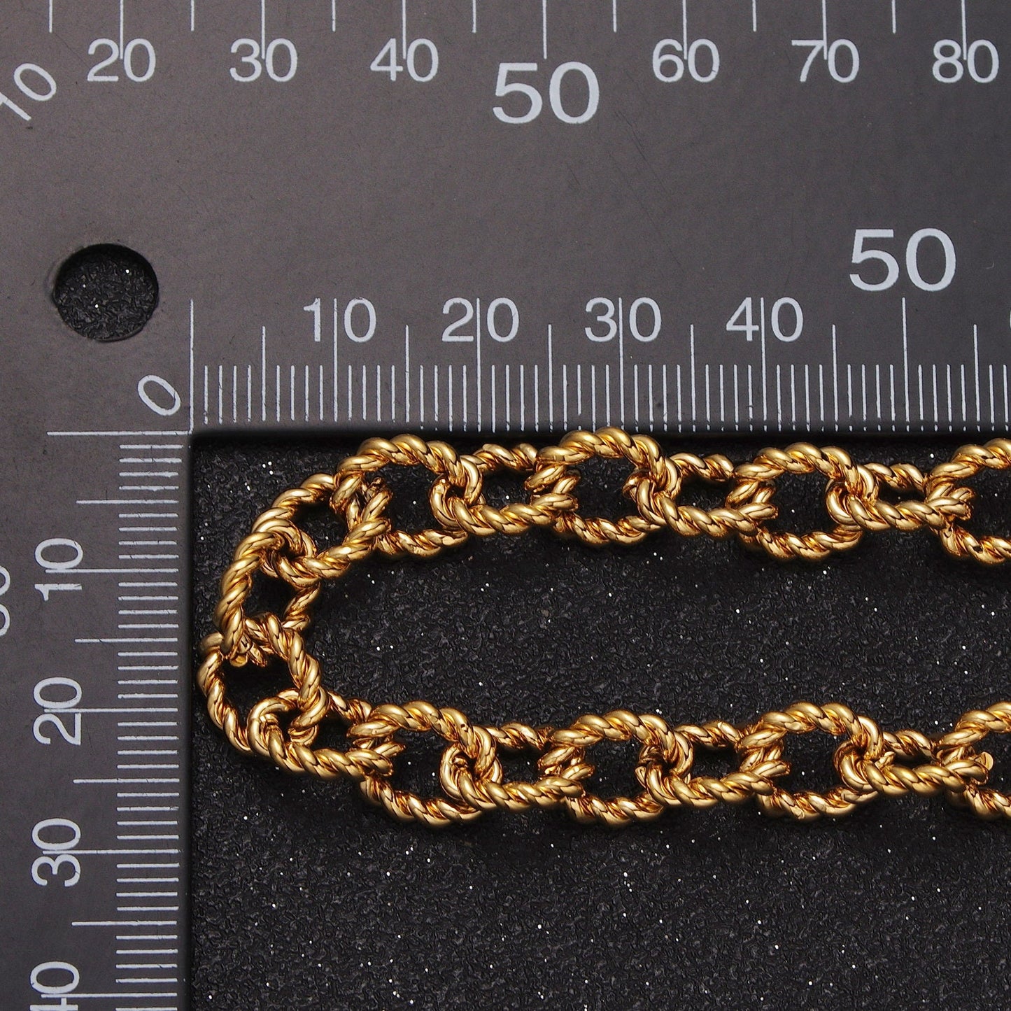 24K Gold Filled Twisted Cable 8.7mm Width Statement Gold, Silver Yard Chain For Jewelry Making | Roll-974 Roll-975