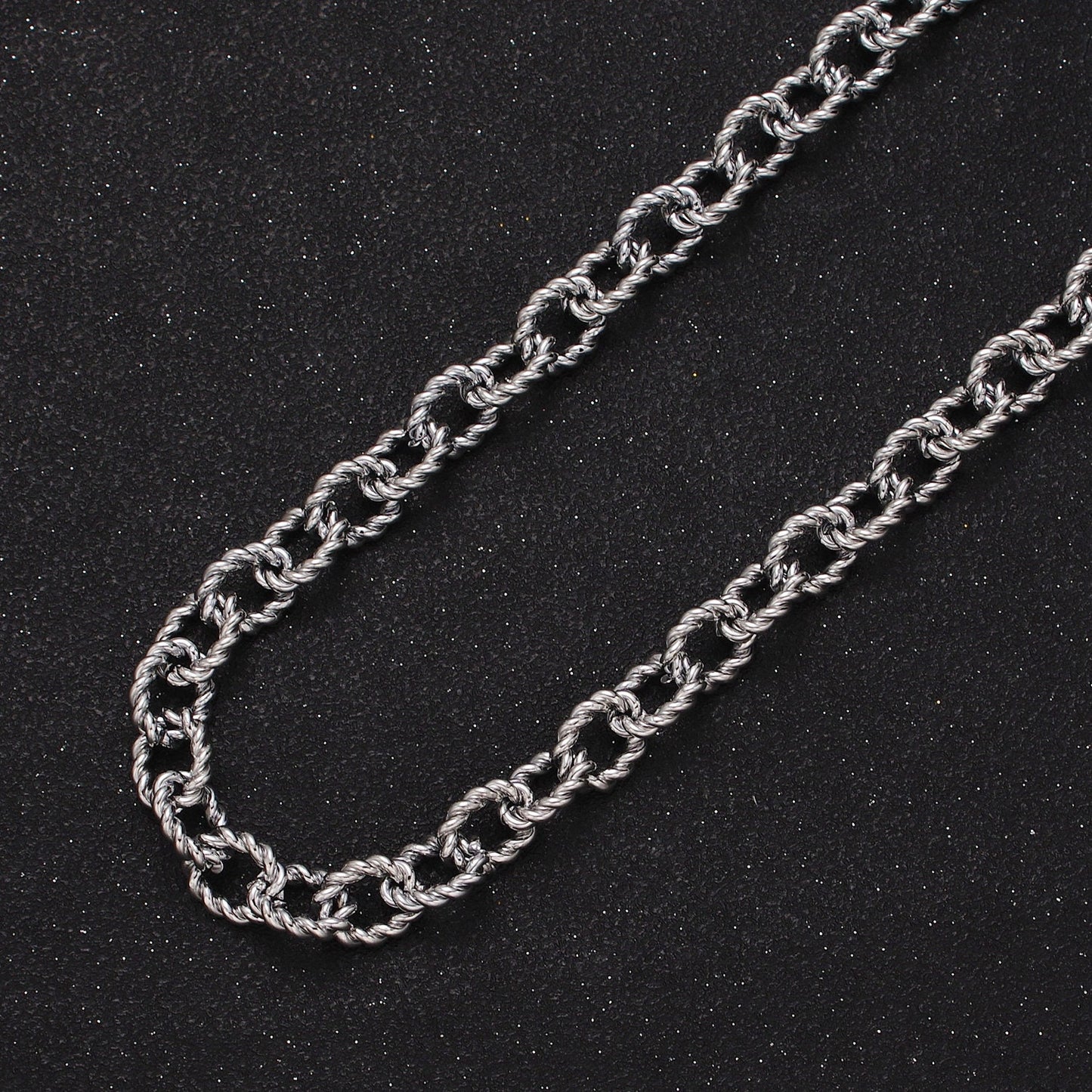24K Gold Filled Twisted Cable 8.7mm Width Statement Gold, Silver Yard Chain For Jewelry Making | Roll-974 Roll-975