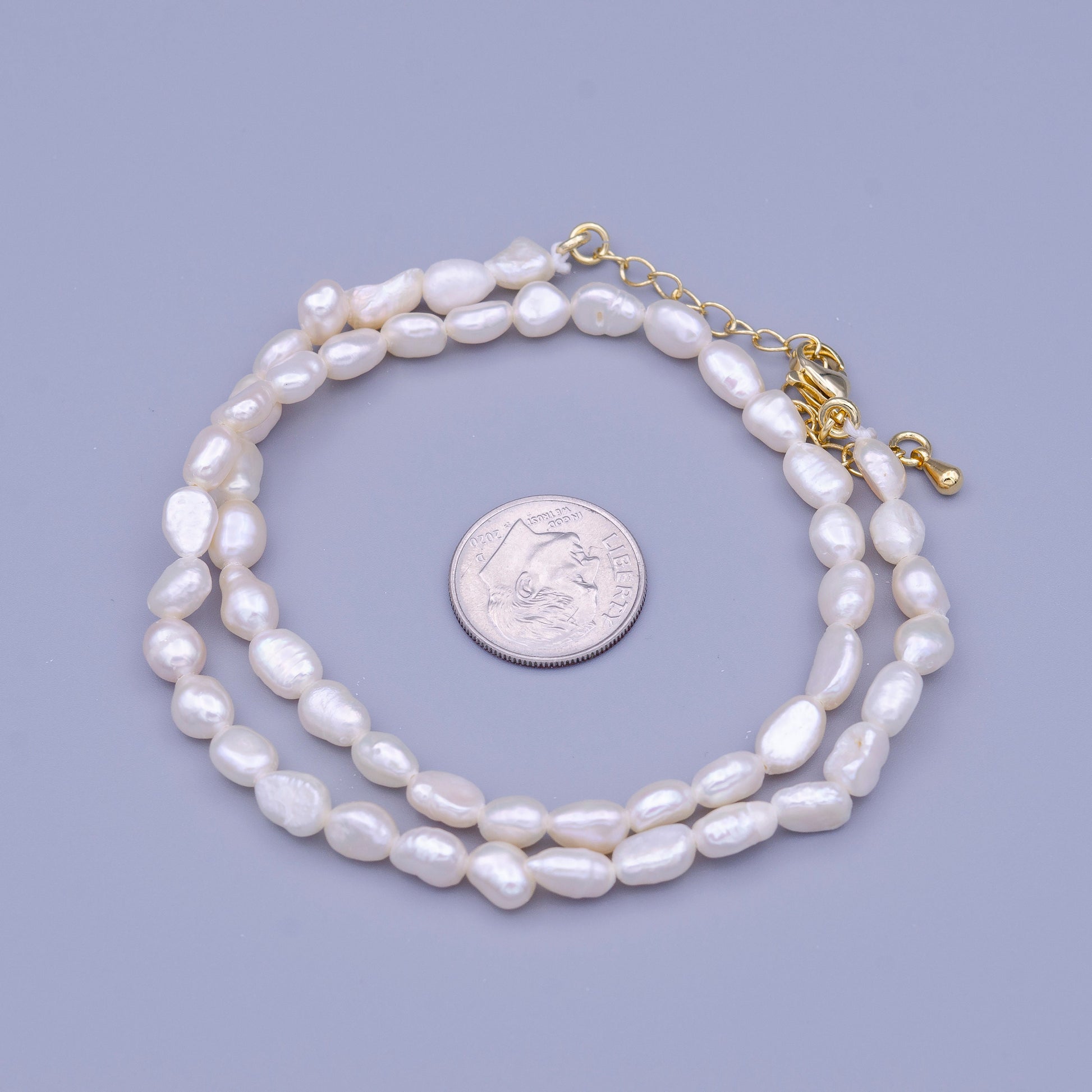 Dainty Pearl Choker, Baroque Pearl necklace, Irregular-shaped pearl necklace, Freshwater pearl choker Necklace 14 inch + 2 inch extender