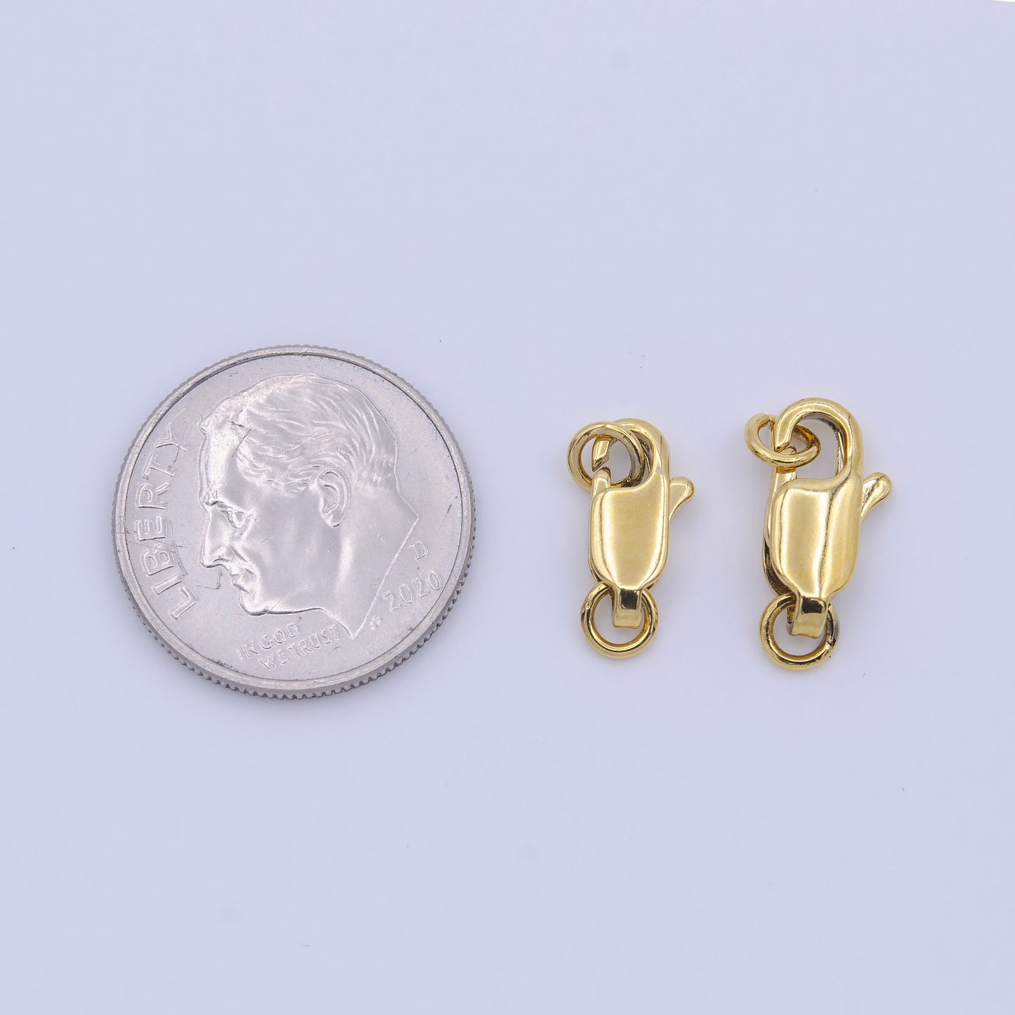 24K Gold Filled 10mm, 12mm Lobster Clasps Claw Closure Jewelry Supply in Gold & Silver for Necklace Bracleet Anklet Supply | K299 - K302