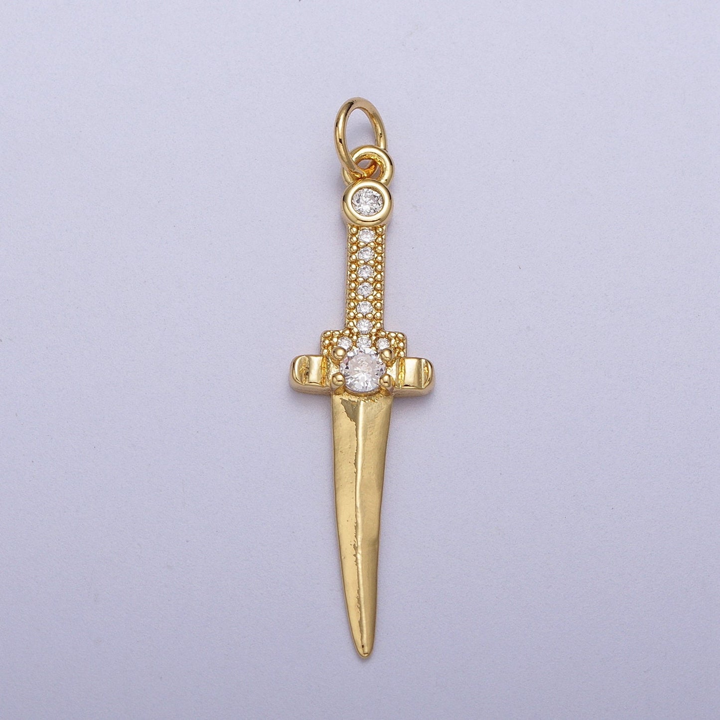 Small Gold Sword Necklace Charm- Gold Dagger Charm necklace bracelet earring Supply for Women Mens pendant Necklace C846