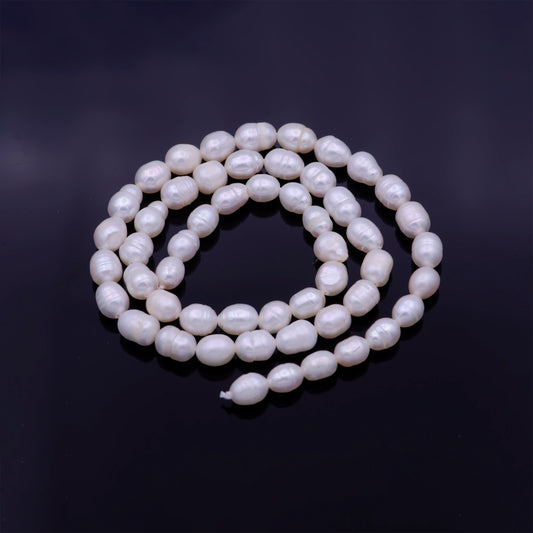1 Strand - AAA Natural Fresh Water Pearl Beads White Oval Rice Shape Beads 5mm Wholesale Pearl Beads Jewelry Making Supply WA1329