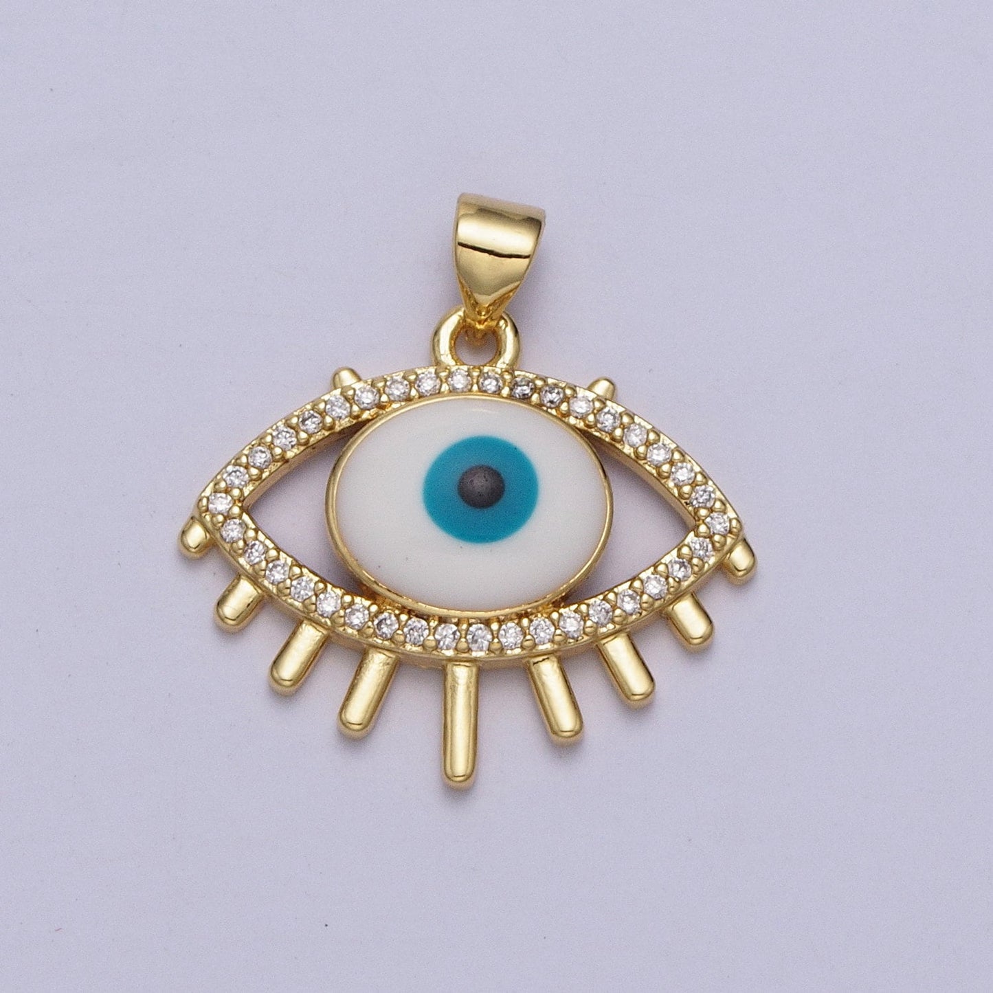 14K Gold Filled Evil Eye Pendant Micro Pave Eye Charm for Amulet Minimalist Jewelry Necklace Blue Evil Eye Carm H304