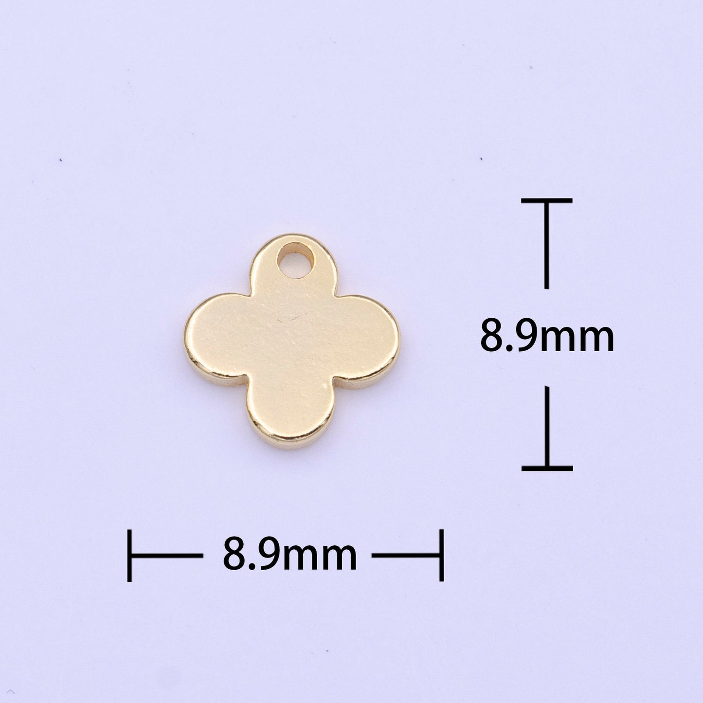 Mini Blank Flat Gold Clover Charm for Add on Charm Lucky Jewelry Saint Patrick Jewelry Inspired C555