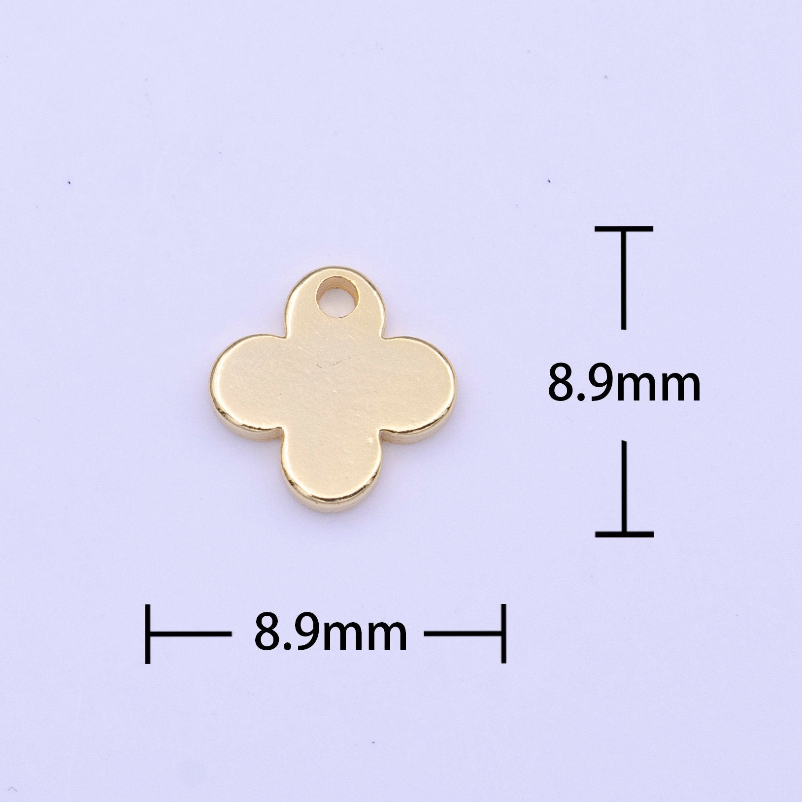 Mini Blank Flat Gold Clover Charm for Add on Charm Lucky Jewelry Saint Patrick Jewelry Inspired C555
