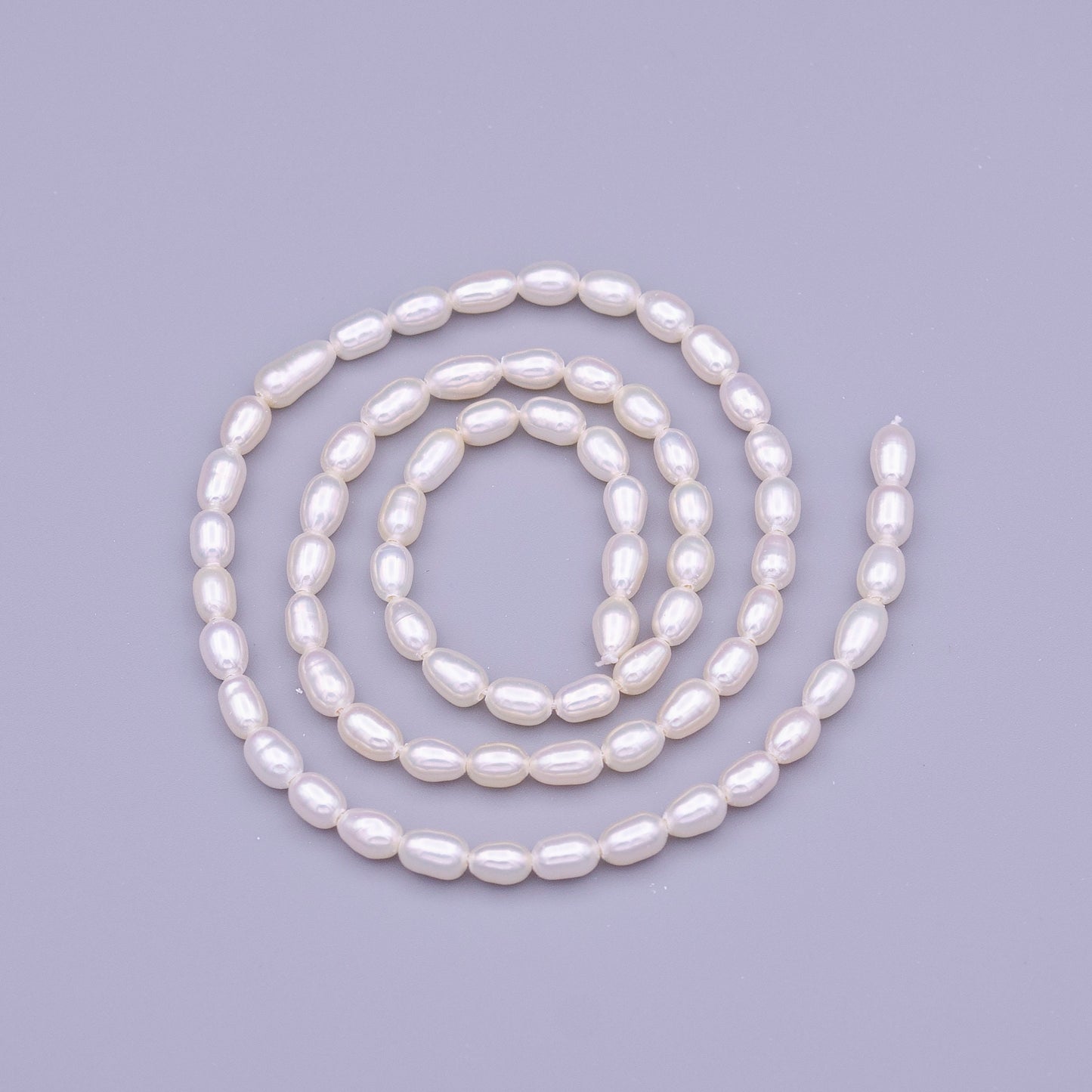 High Quality Grade AAA Natural Freshwater Potato Oval Nugget Keshi Pearl Beads - White 4mm Wholesale Pearl by Strand WA1318