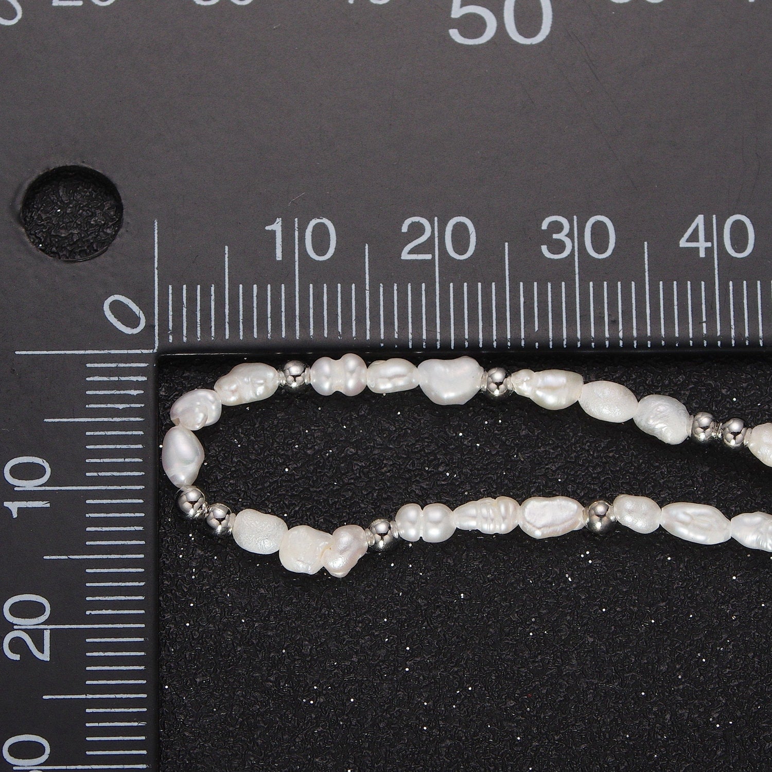 Irregular Freshwater Pearl Necklace Dainty White Rice Pearl Beaded Necklace in Silver for Wedding Jewelry Handmade Necklace WA1448