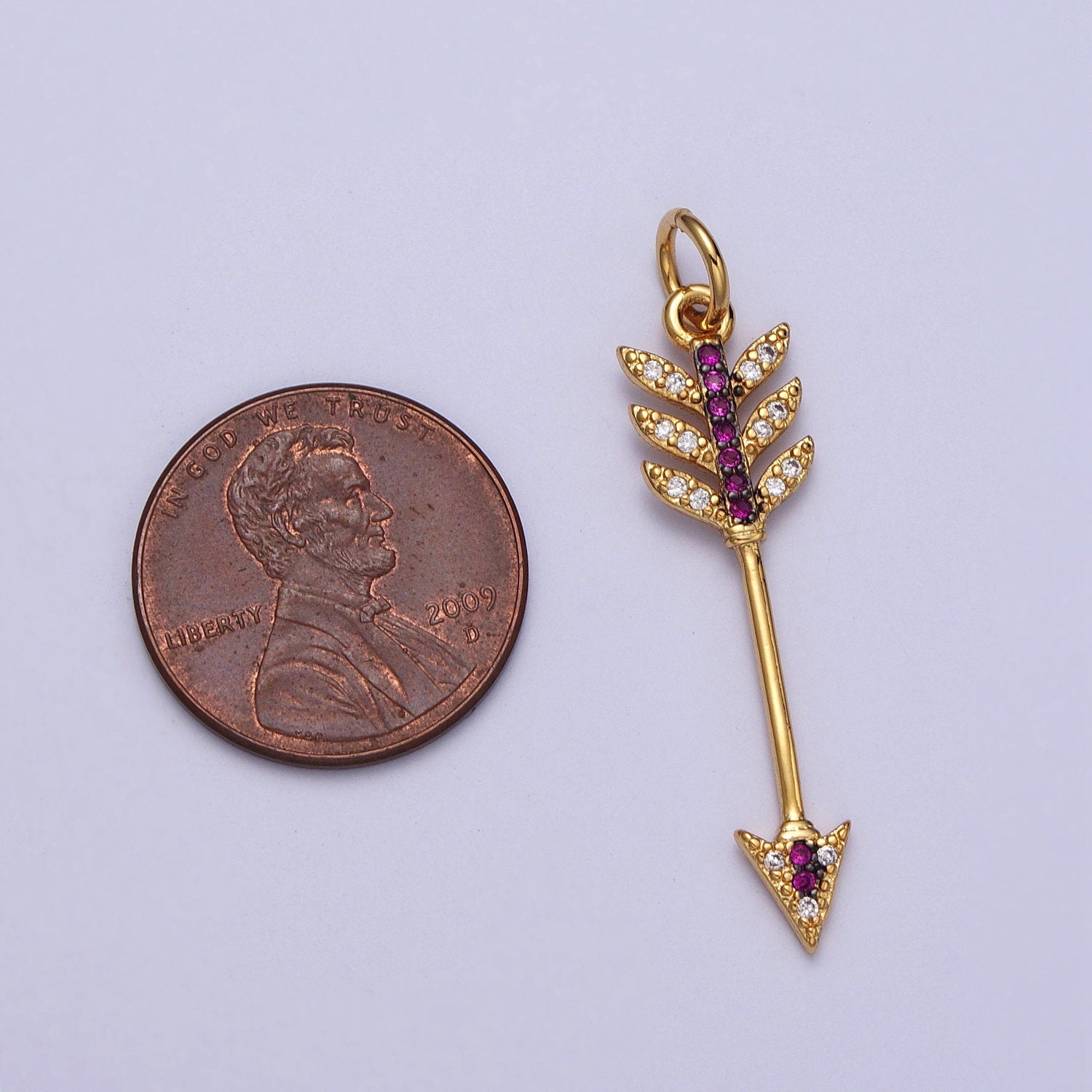 CZ Micro Pave Arrow Charm, Gold Filled Cubic Zirconia Arrowhead Pendant for Bracelet Necklace Earring Bohemian Style DIY Jewelry Supply E449