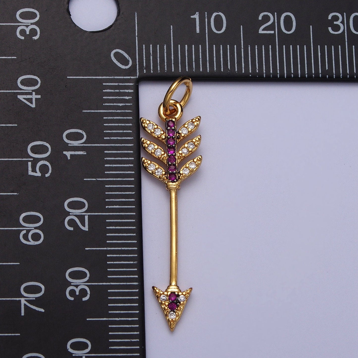 CZ Micro Pave Arrow Charm, Gold Filled Cubic Zirconia Arrowhead Pendant for Bracelet Necklace Earring Bohemian Style DIY Jewelry Supply E449