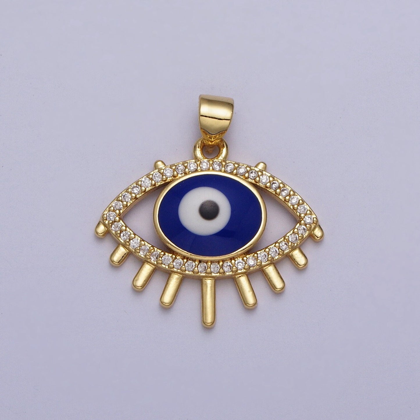 14K Gold Filled Evil Eye Pendant Micro Pave Eye Charm for Amulet Minimalist Jewelry Necklace Blue Evil Eye Carm H304