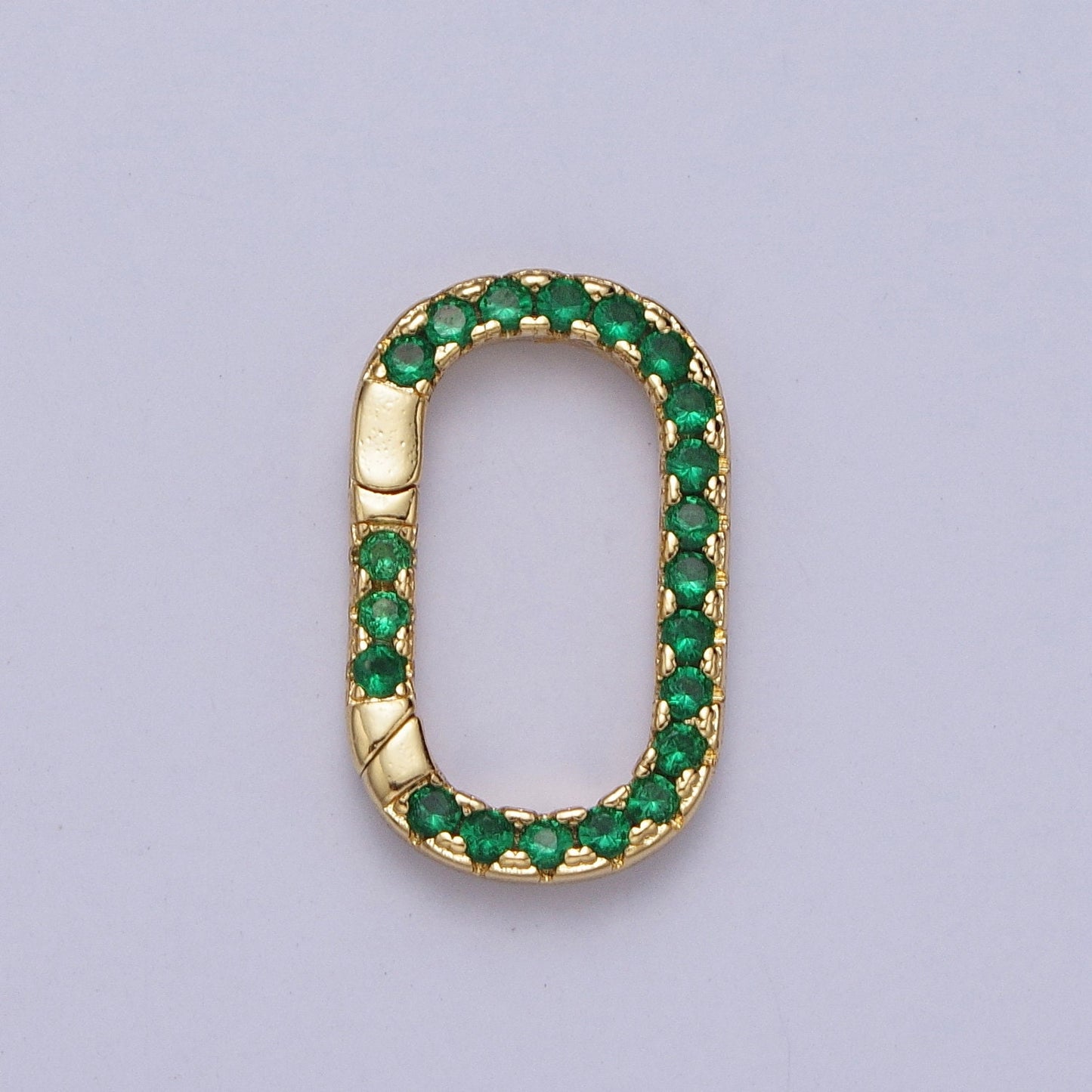 Cz Gold Spring Gate Ring, 17X10mm CZ Pull Gate ring Oval Turquoise Green Micro Pave Charm Holder Clasp for Connector Bracelet Necklace Z039