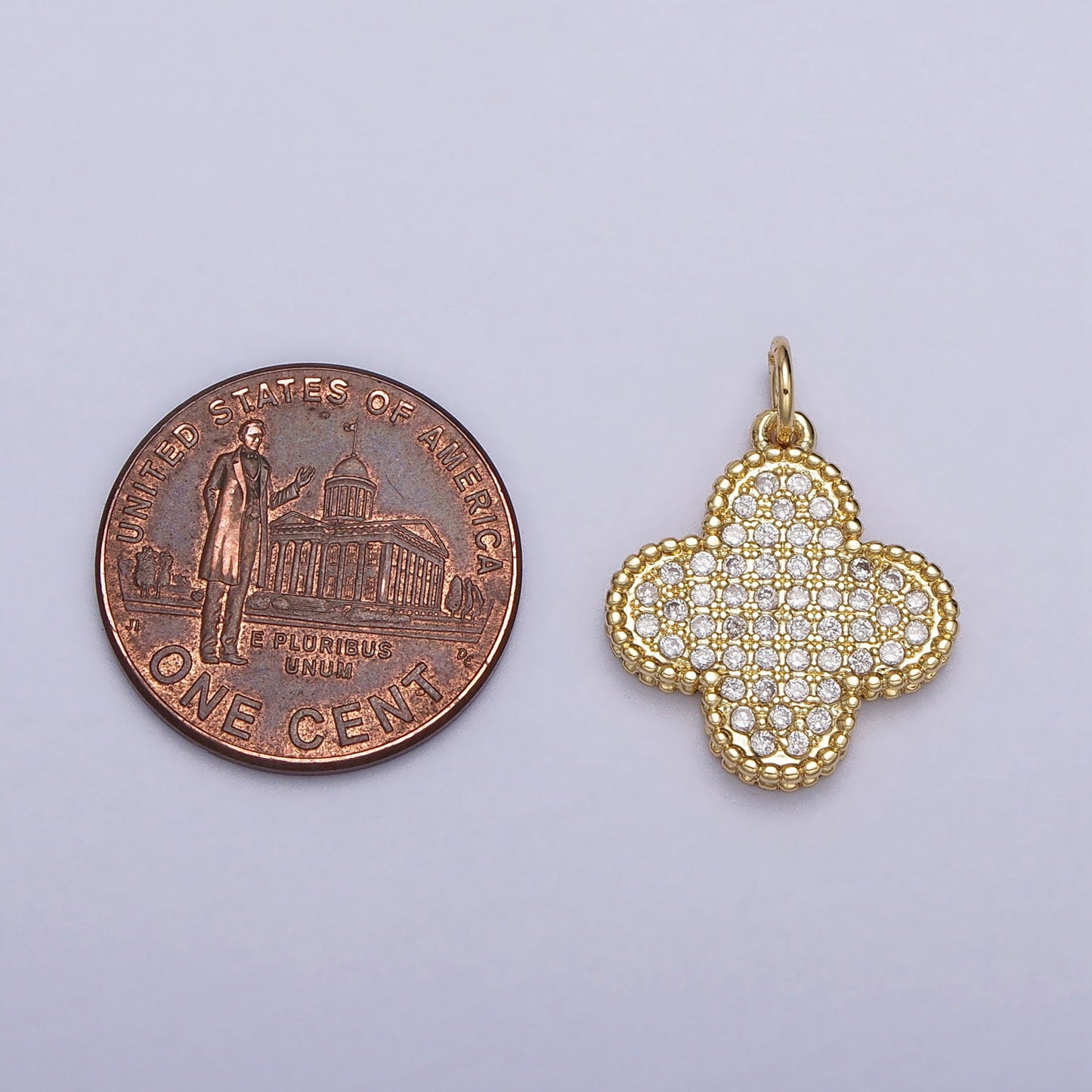 Gold Clover Charm Pendant Silver Four Leaf Charm Good Luck Lucky Charm Necklace Bracelet Micro Pave CZ Cubic Clover Charm AC016
