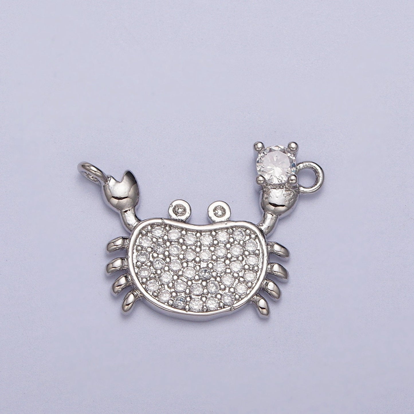 24k Gold Filled Crab Charm Connector Silver CZ Micro Pave Crab Link Connector for Necklace Bracelet Under The Sea Animal Charms Y675