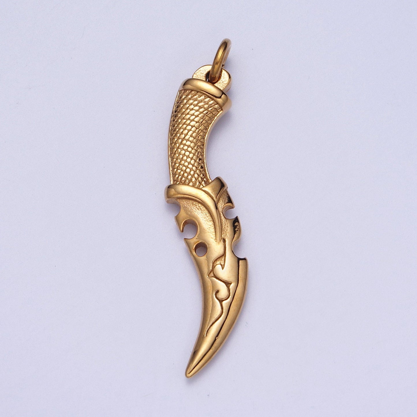Big Gold Dagger Pendant Necklace Stainless Steel Sword Men Necklaces Gift / Unisex Jewelry Making Supply for Craft Supply J-460