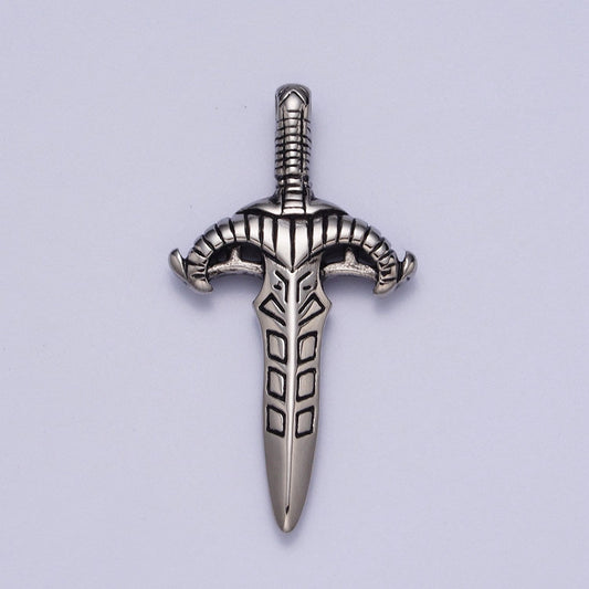 Stainless Steel Weapon Dagger Knife Sword Statement Pendant Necklace for Men Jewelry | J392