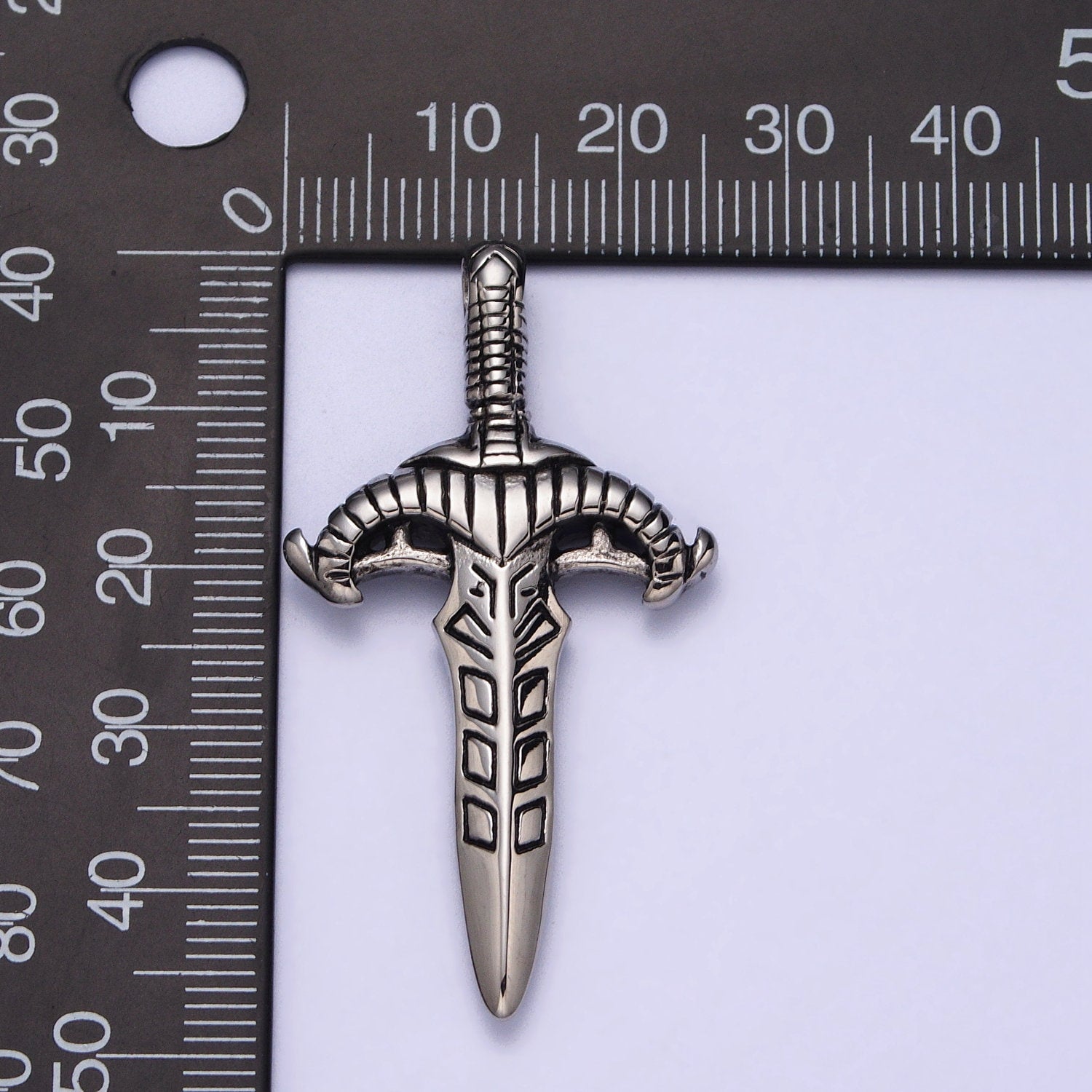 Stainless Steel Weapon Dagger Knife Sword Statement Pendant Necklace for Men Jewelry | J392