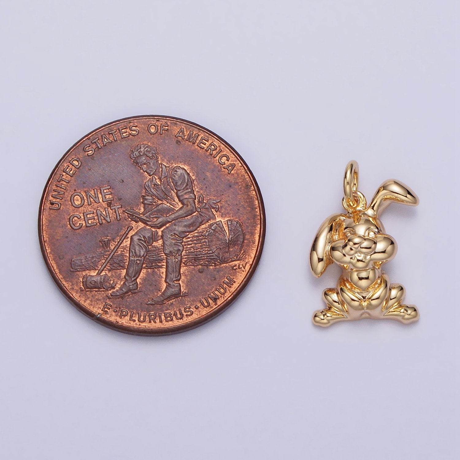 Mini Gold Rabbit Charm for 2023 Chinese New Year Animal Sign Jewelry Collection Chinese Zodiac Sign Gift Idea for Kids Jewelry AC183