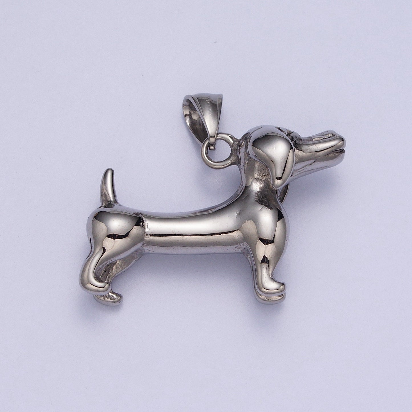 3D Gold Dachshund Sausage Dog Pendant Necklace Stainless Steel Dog Charm for Necklace Bracelet Component J-422
