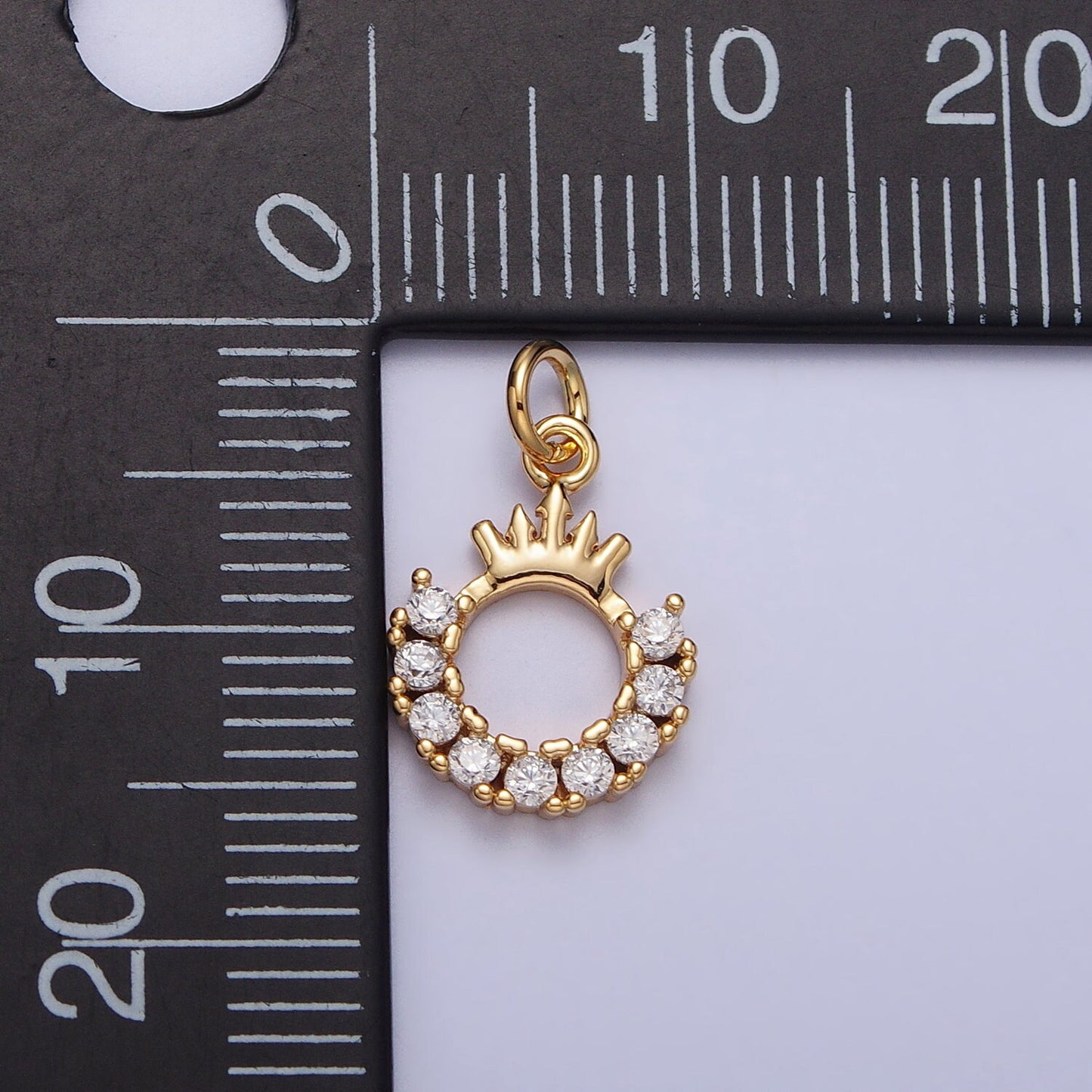 Gold Queen Crown Charm - Dainty Silver Crown Pendant Mini Cubic Zirconia Cute Gold Crown for Necklace Bracelet Supply AC258