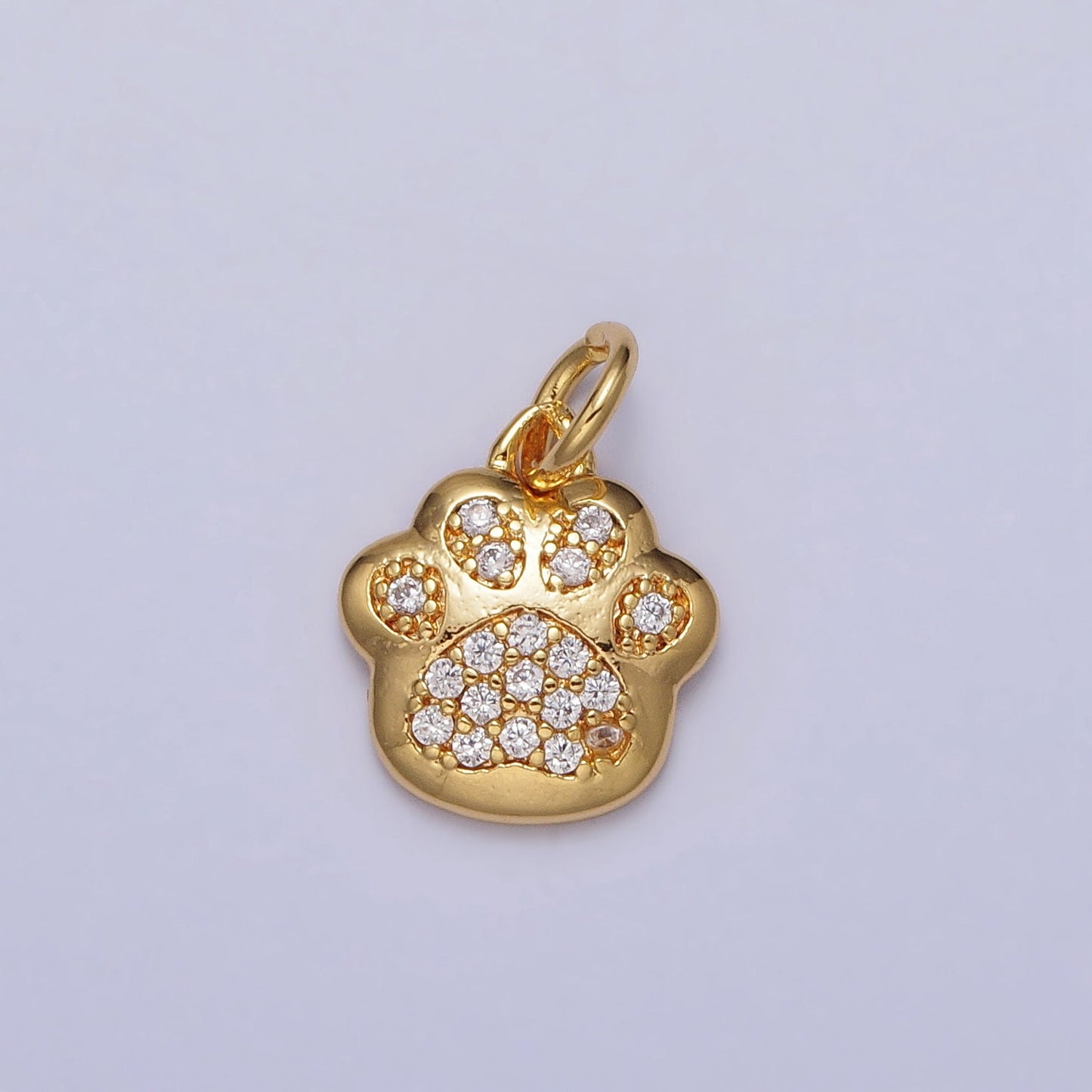 Mini Dog Paw Pendant Lead Nickel free 24K gold plated brass Animal Bear Charm Necklace Bracelet Jewelry making AC251
